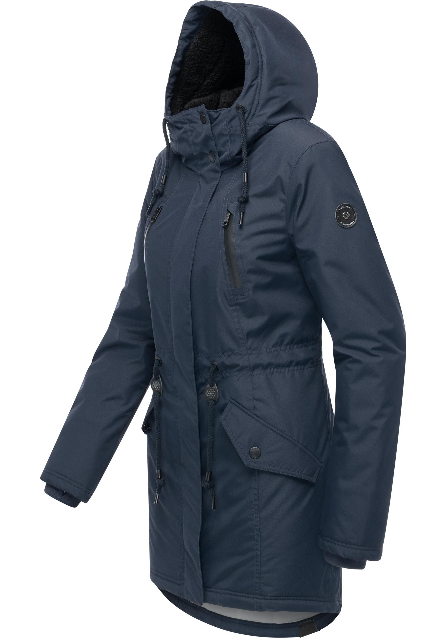 Ragwear Wintermantel Elsien wasserdichter Winterparka mit Teddyfell-Futter günstig online kaufen