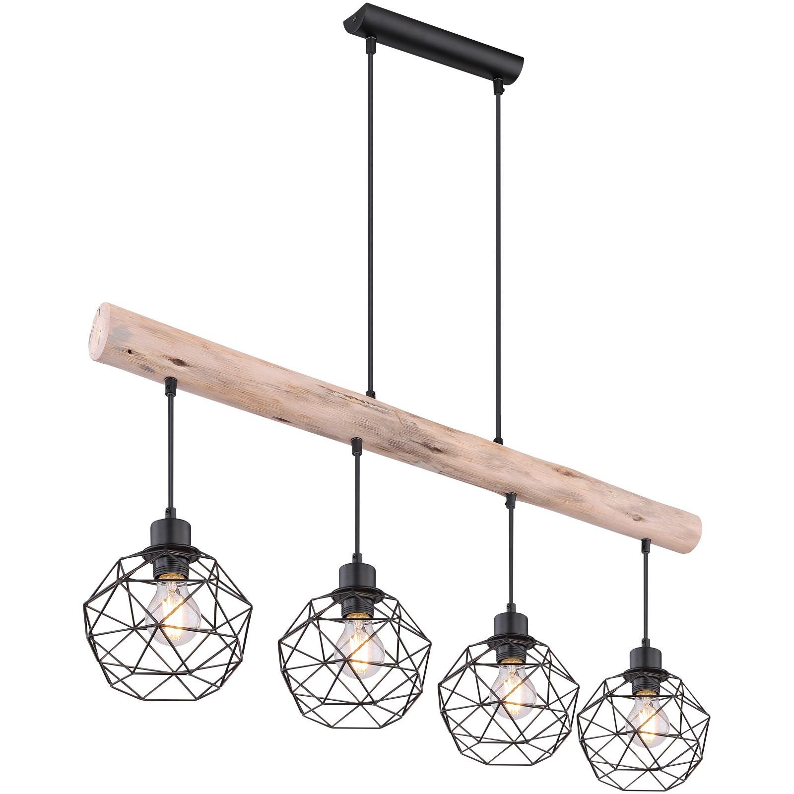 Hängelampe GLOBO Holz, Wohnzimmer Leuchtmittel, Pendelleuchte abhängig Pendellampe, Schlafzimmer, Leuchtmittel, Hängeleuchte modern, Lichtfarbe Flur ist Esszimmer Hängeleuchte flammig, Küche, retro, 4 Globo ohne vom