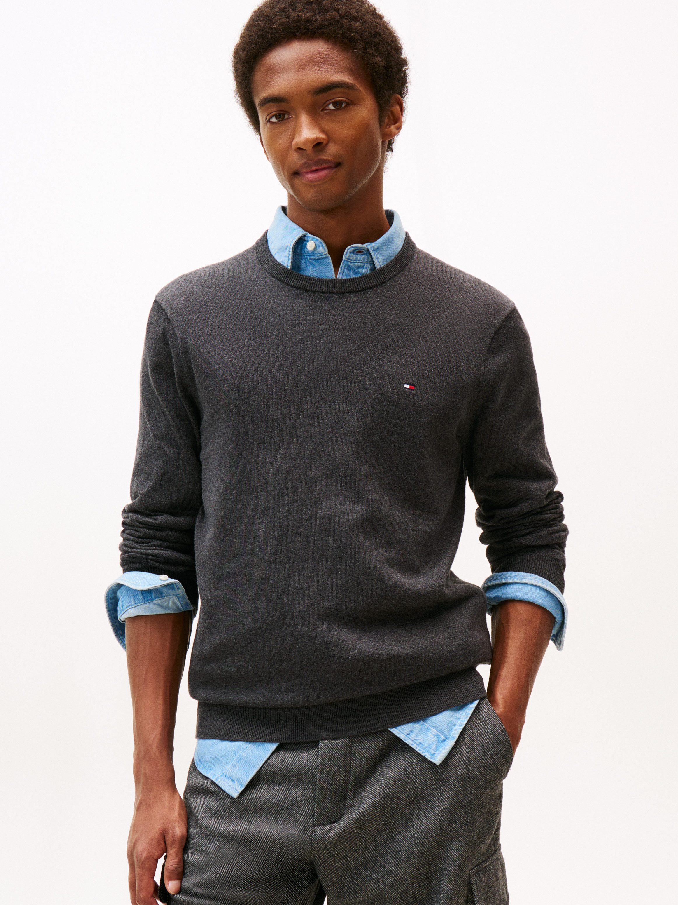 Tommy Hilfiger Rundhalspullover ESSENTIAL COTTON CREW günstig online kaufen