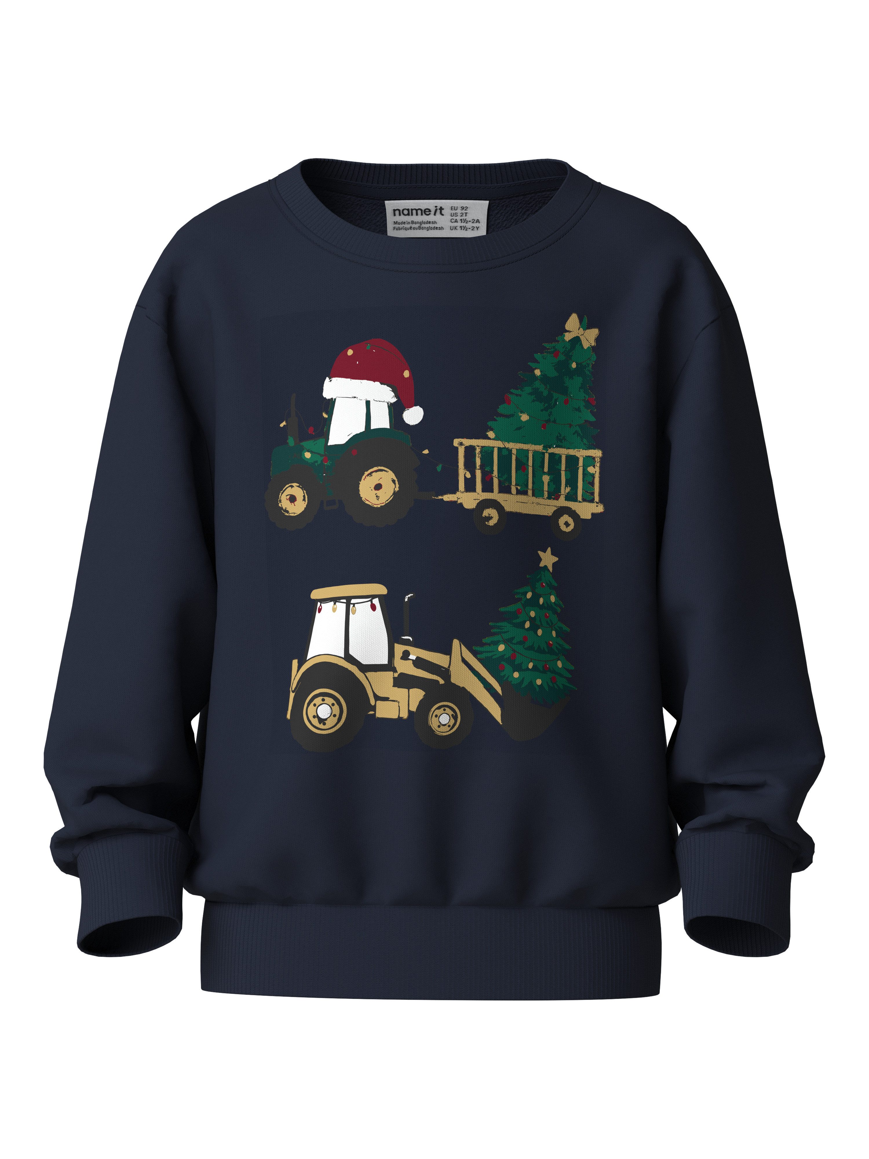 Name It Weihnachtssweatshirt NMMVOLUF LS NREG SWEAT BRU Weihnachten, Baumwolle