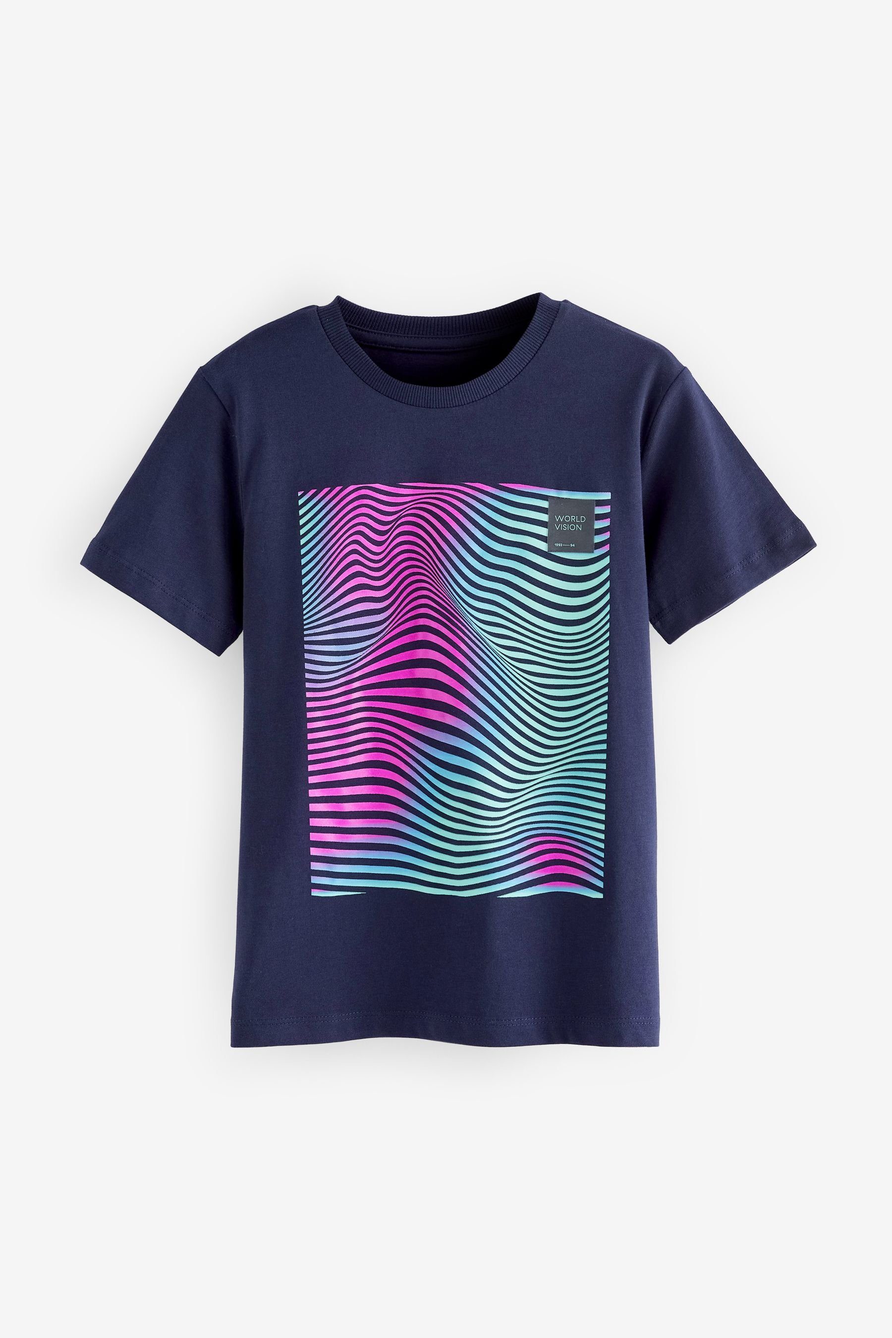 Next T-Shirt Grafik-T-Shirt (1-tlg) Navy Wave Print