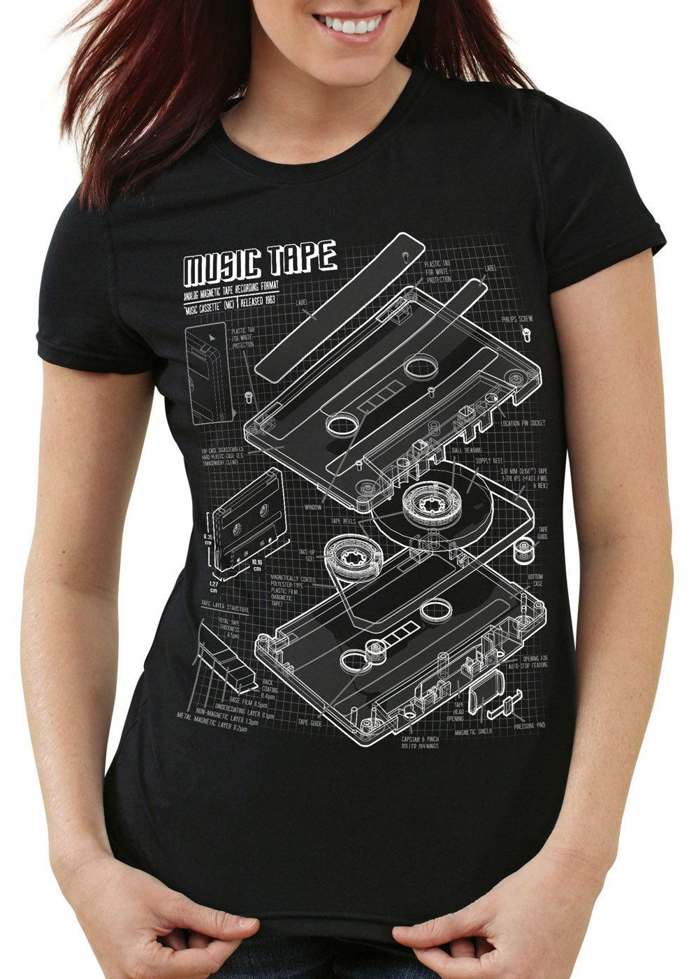 style3 T-Shirt TAPE Kassette disko MC DJ retro musik turntable ndw analog disco