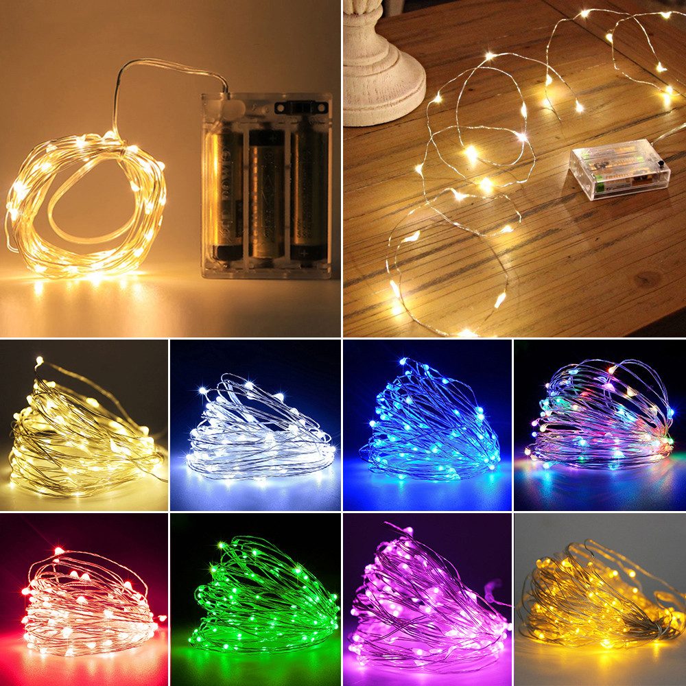 Sunicol LED-Lichterkette 2/3/5/10M, Kupferdraht, AA-Batterie, für Weihnacht günstig online kaufen