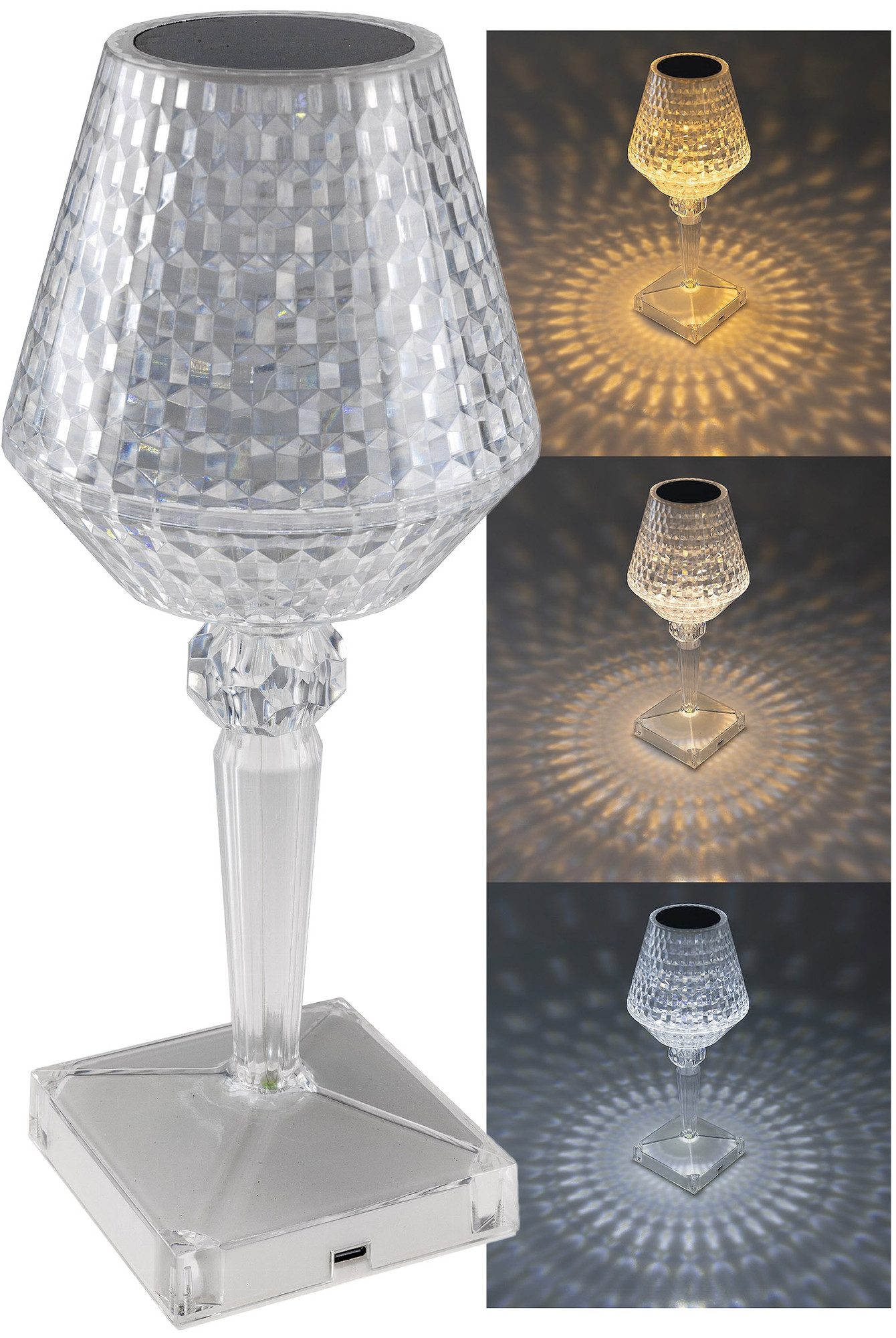 ChiliTec Tischleuchte LED Tischleuchte Akku, 26 cm, Touchschalter