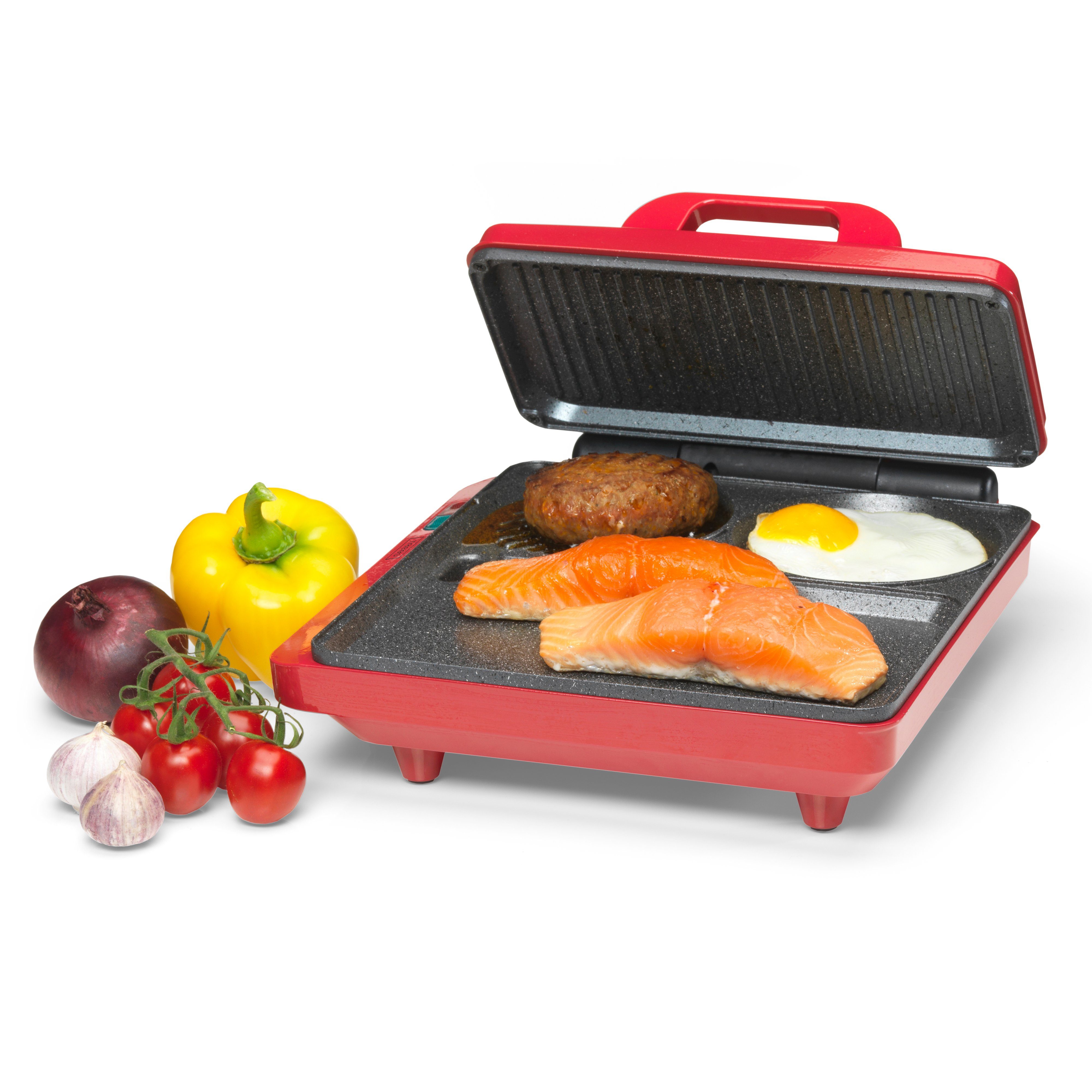 TREBS Kontaktgrill 99362, Grill, Antihaft, Temperaturkontrolle, einfache Reinigung, vielseitig