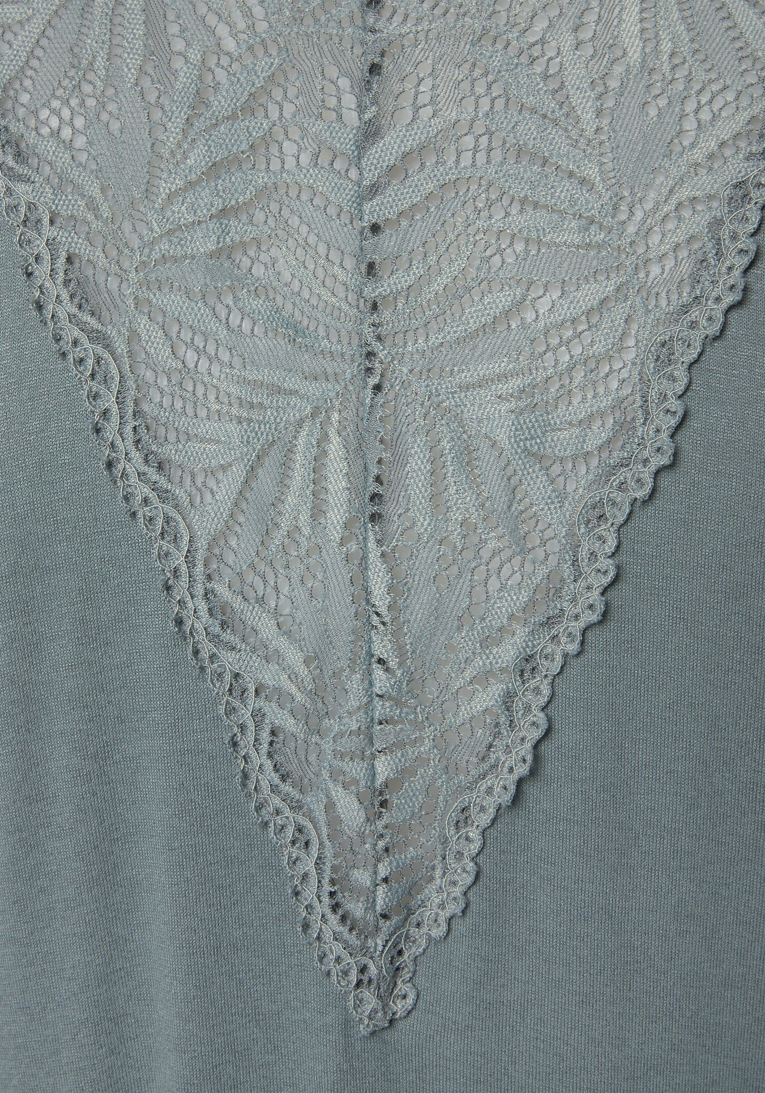 LASCANA Kimono, Langform, Single-Jersey, Gürtel, mit edlen Spitzendetails