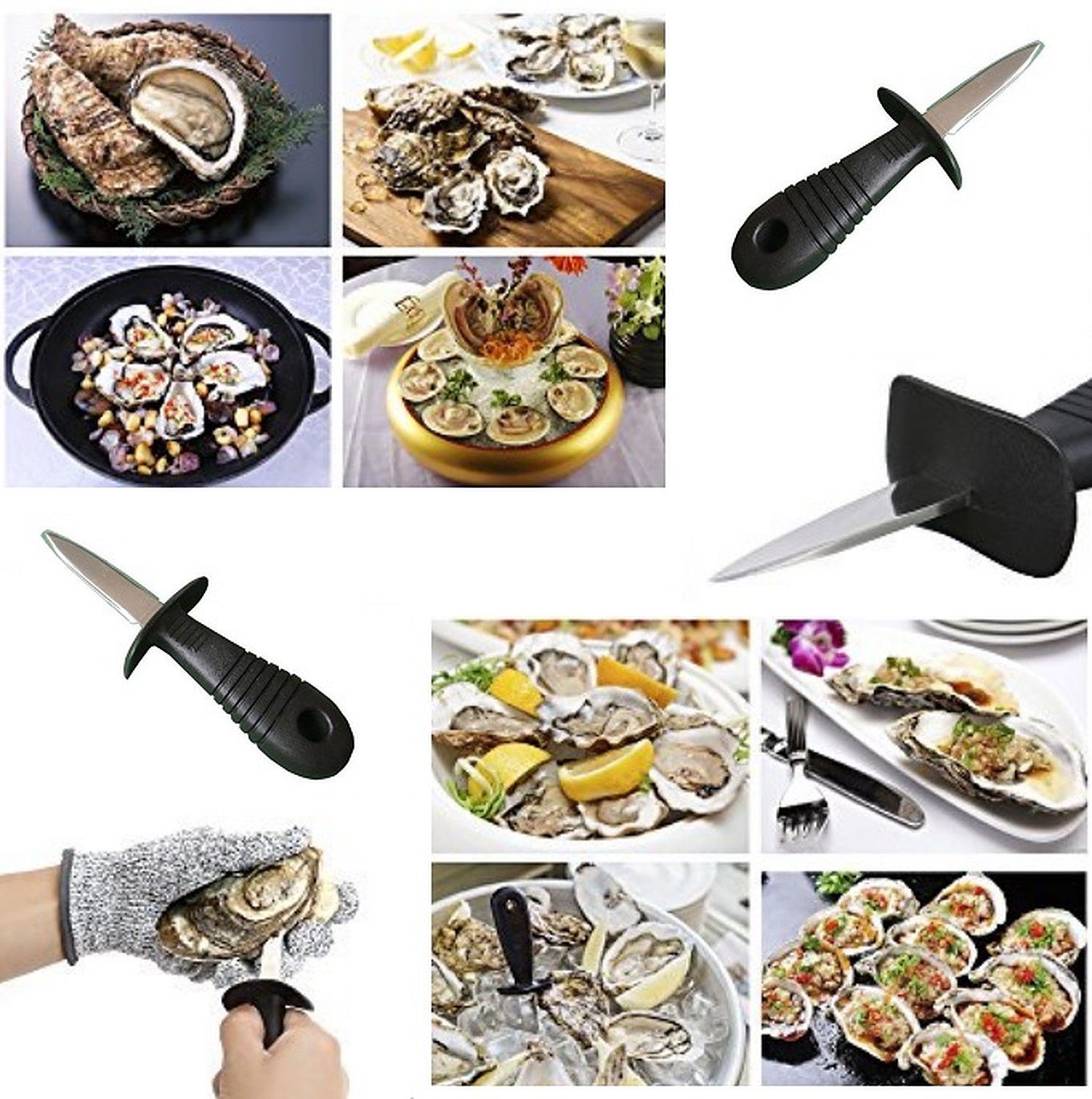 mit BAYLI Pizzaschneider Austernmesser für Öse Messer zum Meeresfrüchte, prakt Aufhängen,