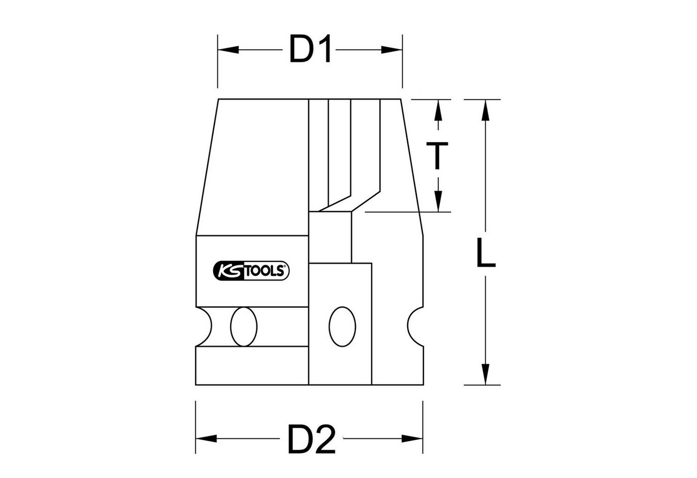 Thumbnail - KS Tools Bit- und Steckschlüsselset KS TOOLS 1" Sechskant-Kraft-Stecknuss kurz 90 mm - 515.1790