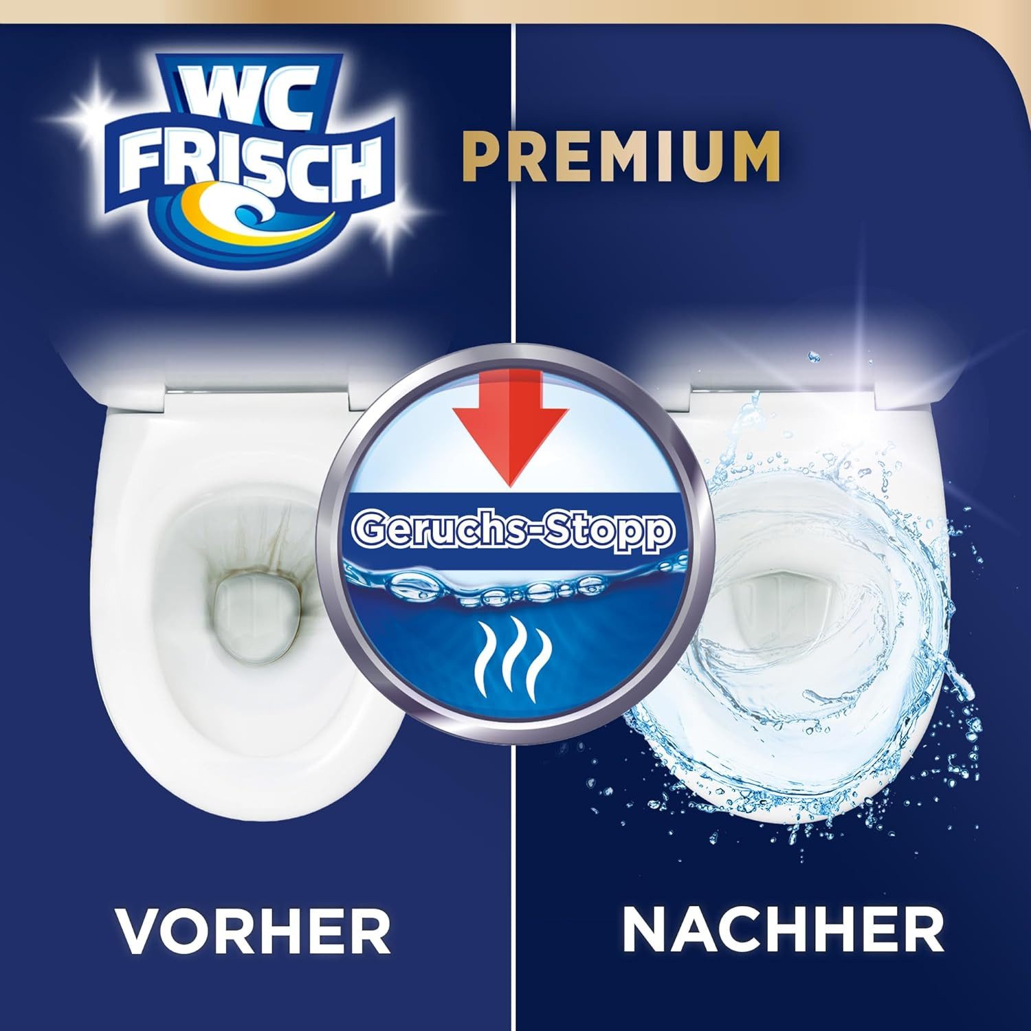 WC Frisch Power Gel Meeresfrische 750 ml WC-Reiniger (1-St. Tiefenreinigung gegen Kalk- & Urinstein)