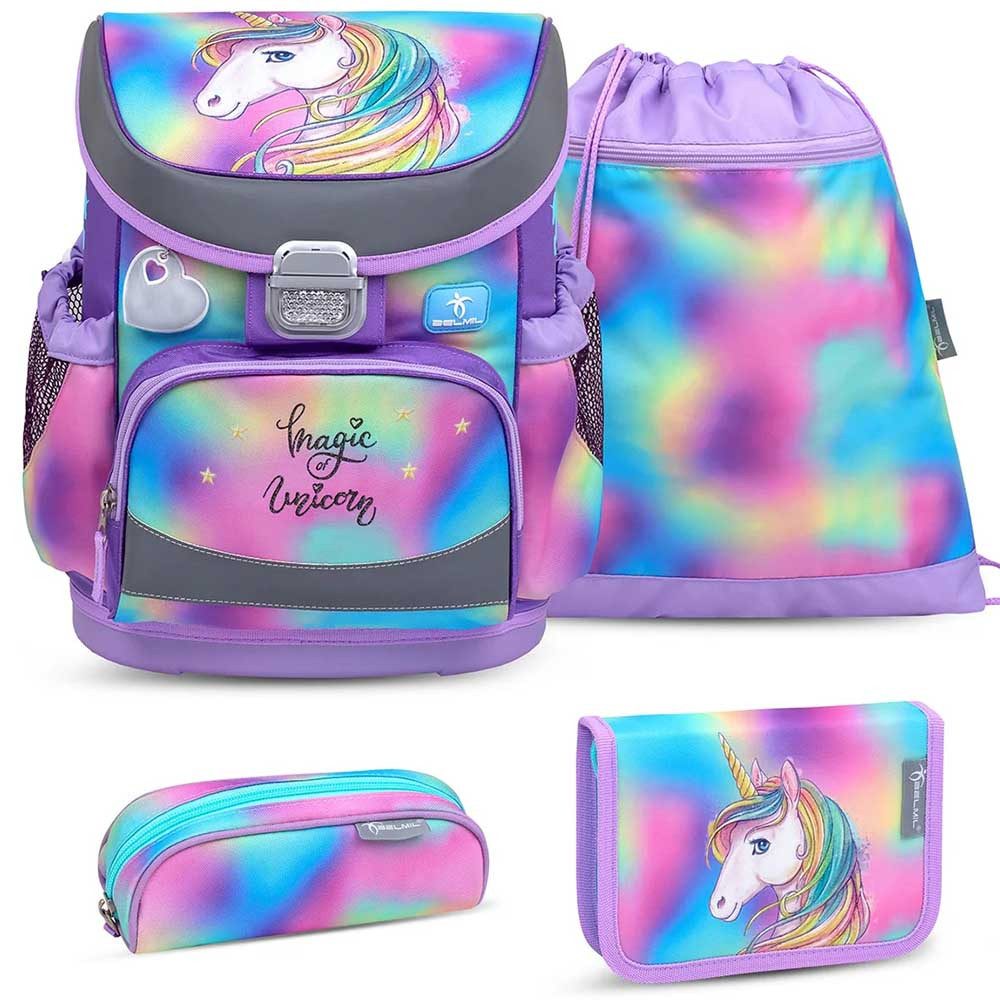 Belmil Schulranzen Set Mini Fit 10-teilig 2025 Mädchen Rainbow Color Mane