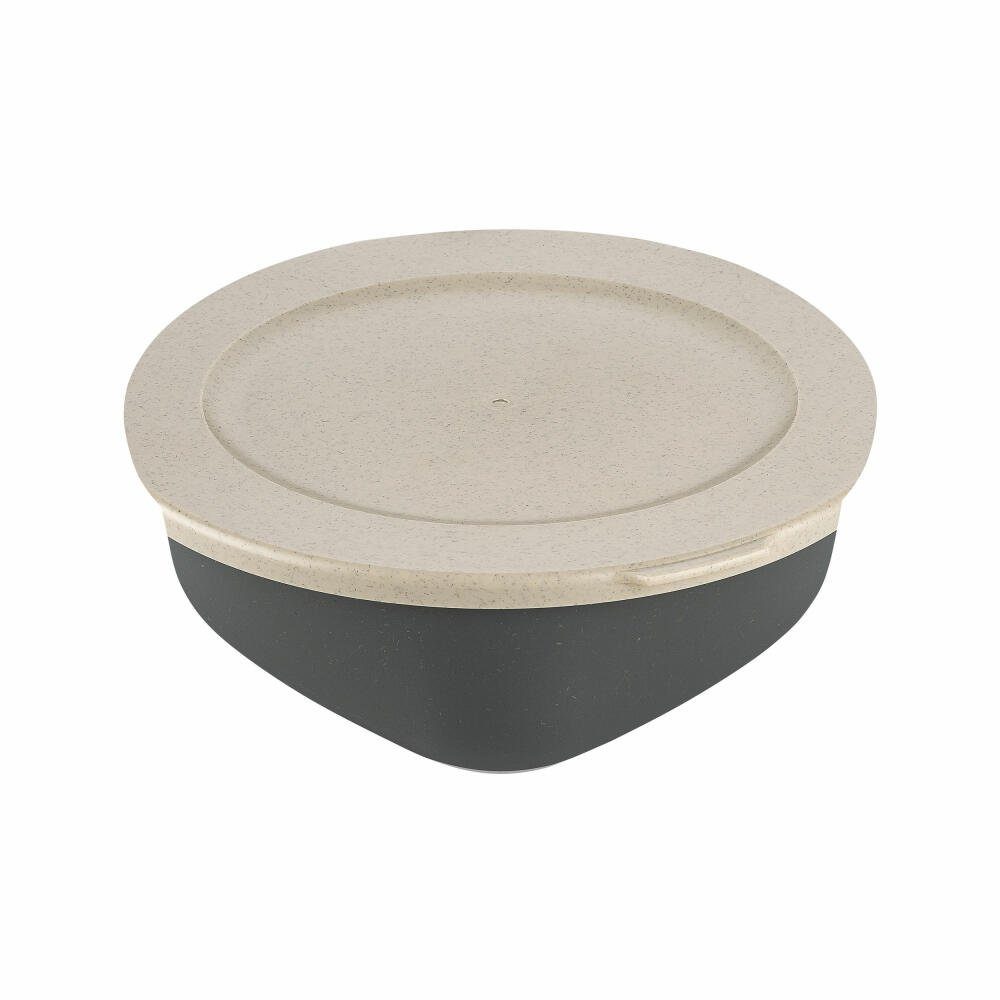 KOZIOL Frischhaltedose Connect Box Nature Ash Grey, 700 ml, Kunststoff-Holz-Mix, mit Deckel Grau