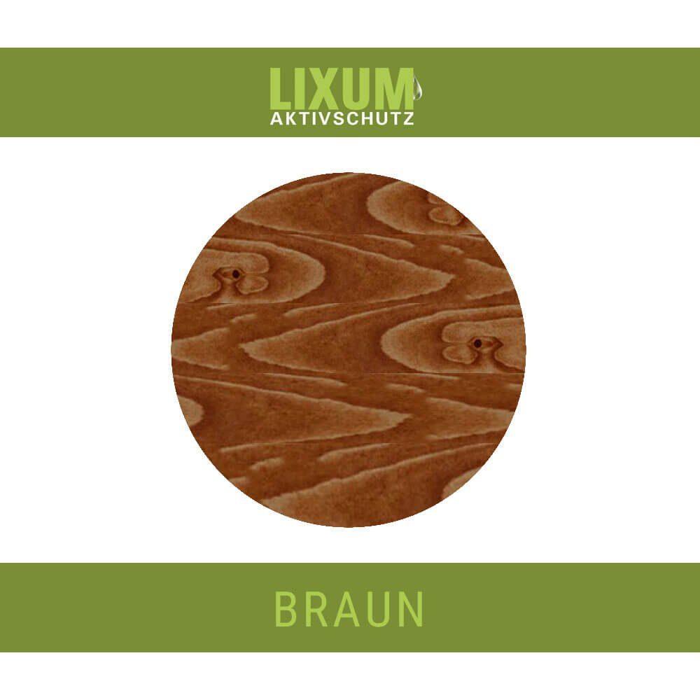 Braun Pappel LIXUM Holzschutzlasur LIXUM - Weichholzschutz Biologischer Holzschutz