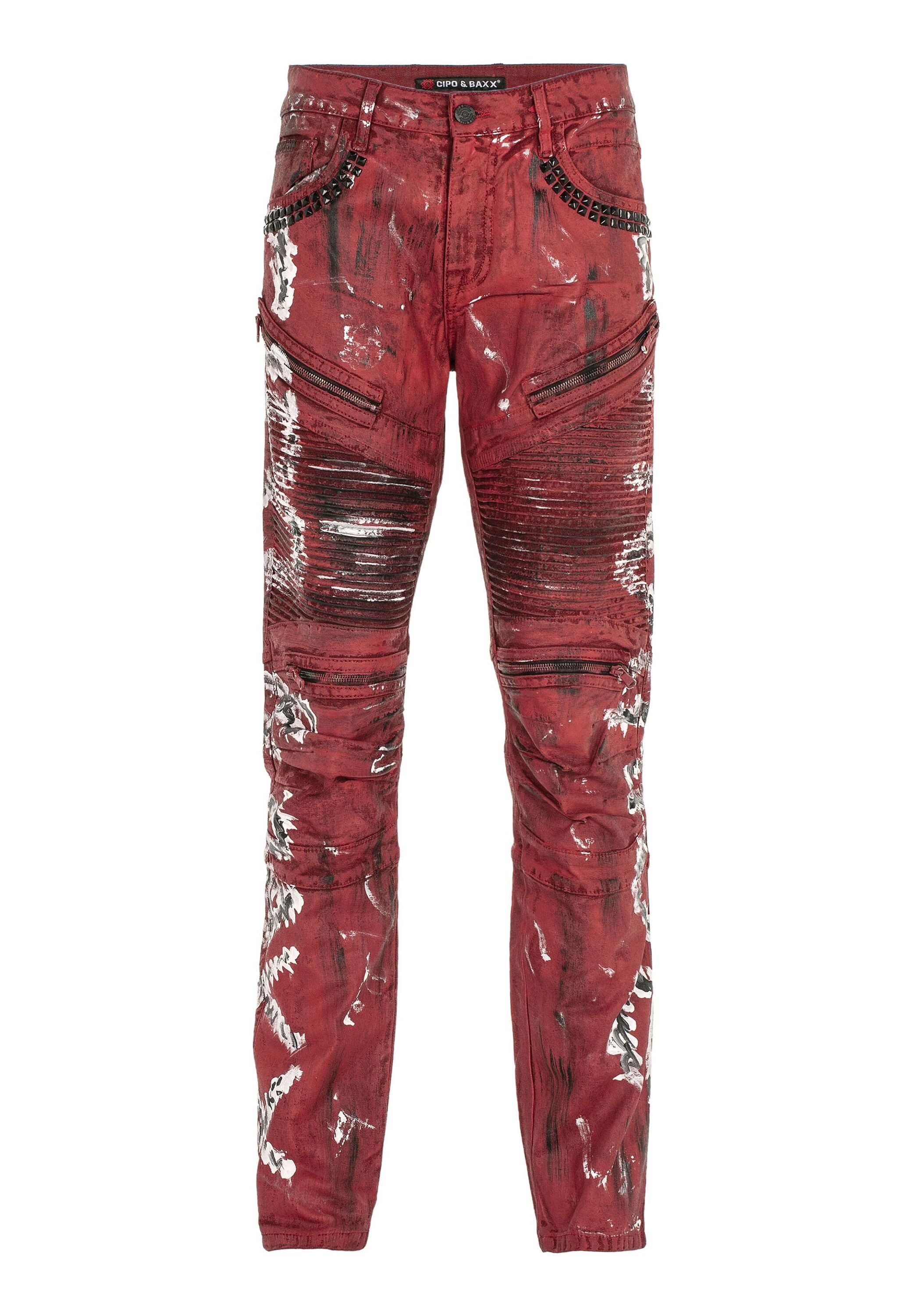 Cipo & Baxx Slim-fit-Jeans DENIM Röhrenjeans mit Farbbeschichtung, CD608