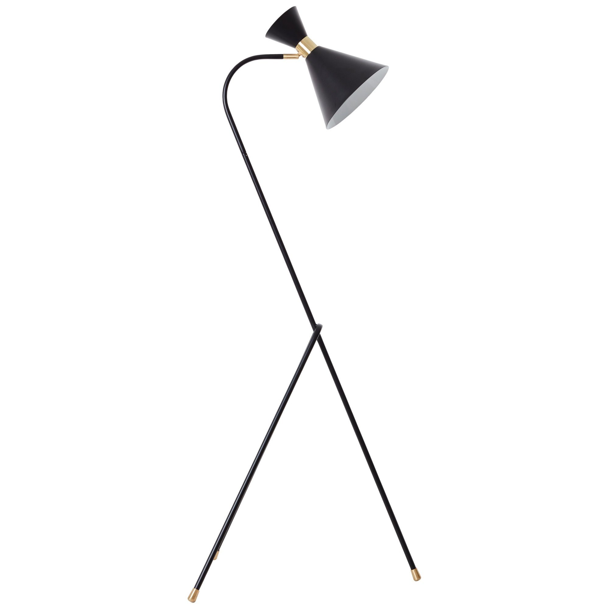 schwarz Retro schwenkbar, Dreibein-Lampe, Leuchtmittel, cm, matt Stehlampe, ohne Metall, Lightbox E27, 161