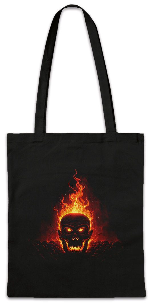 Beuteltasche Burning Ogre Skull Stofftasche Fantasy Anime Death Animated Satanic