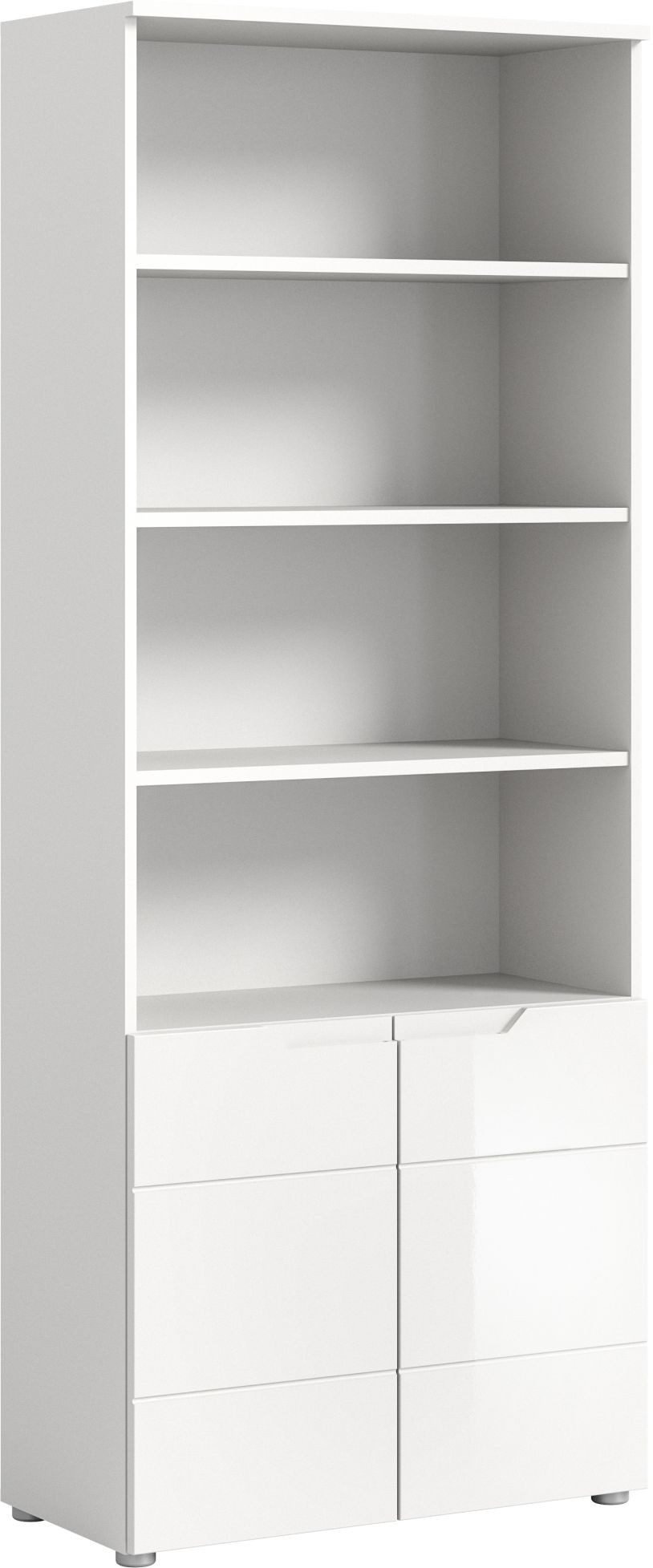 xonox.home Standregal, Weiß Hochglanz Softclose Melamin Modern 76x193x37 cm