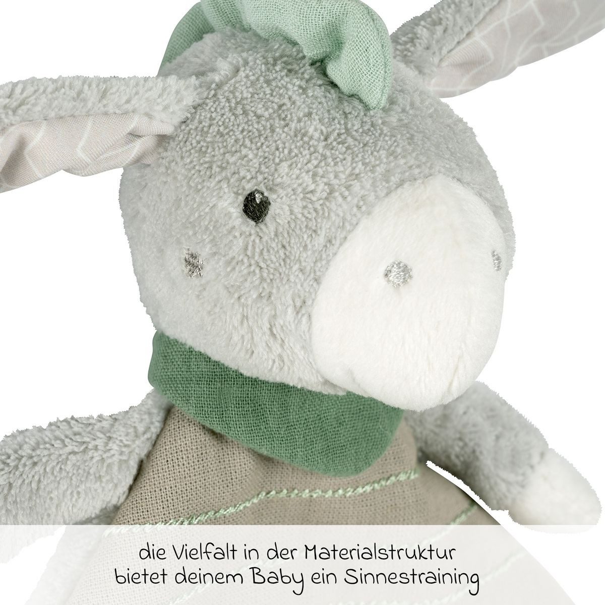 Fehn Schnuffeltuch Esel, Schmusetuch mit Stofftier Spielzeug, Einschlafhilf günstig online kaufen