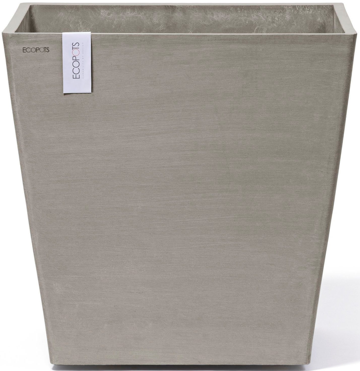 ECOPOTS Blumentopf Rotterdam mit Rollen 50 Taupe, für innen und außen: frostsicher, bruchsicher und lichtbeständig