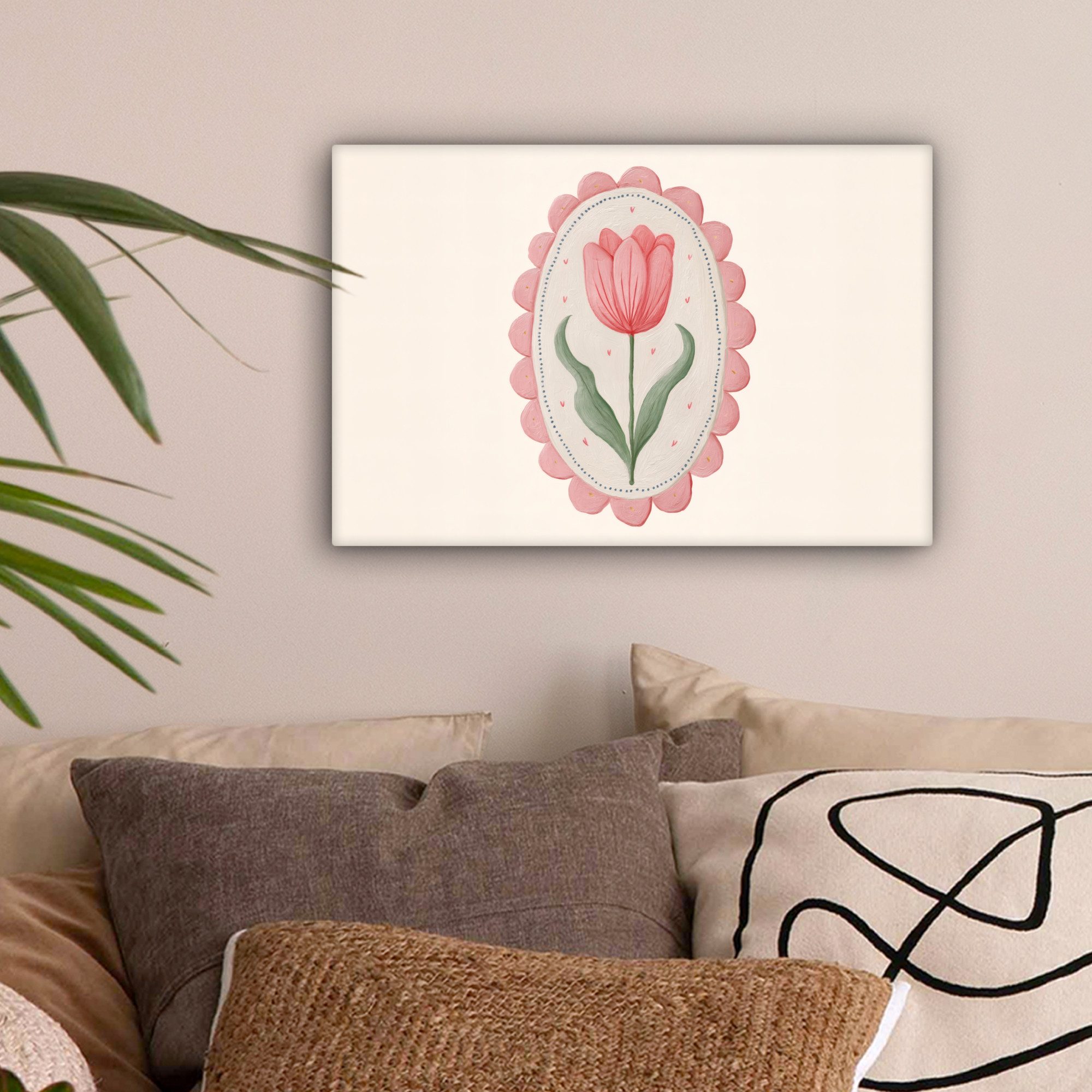 OneMillionCanvasses® Leinwandbild Tulpe - Rahmen - günstig online kaufen