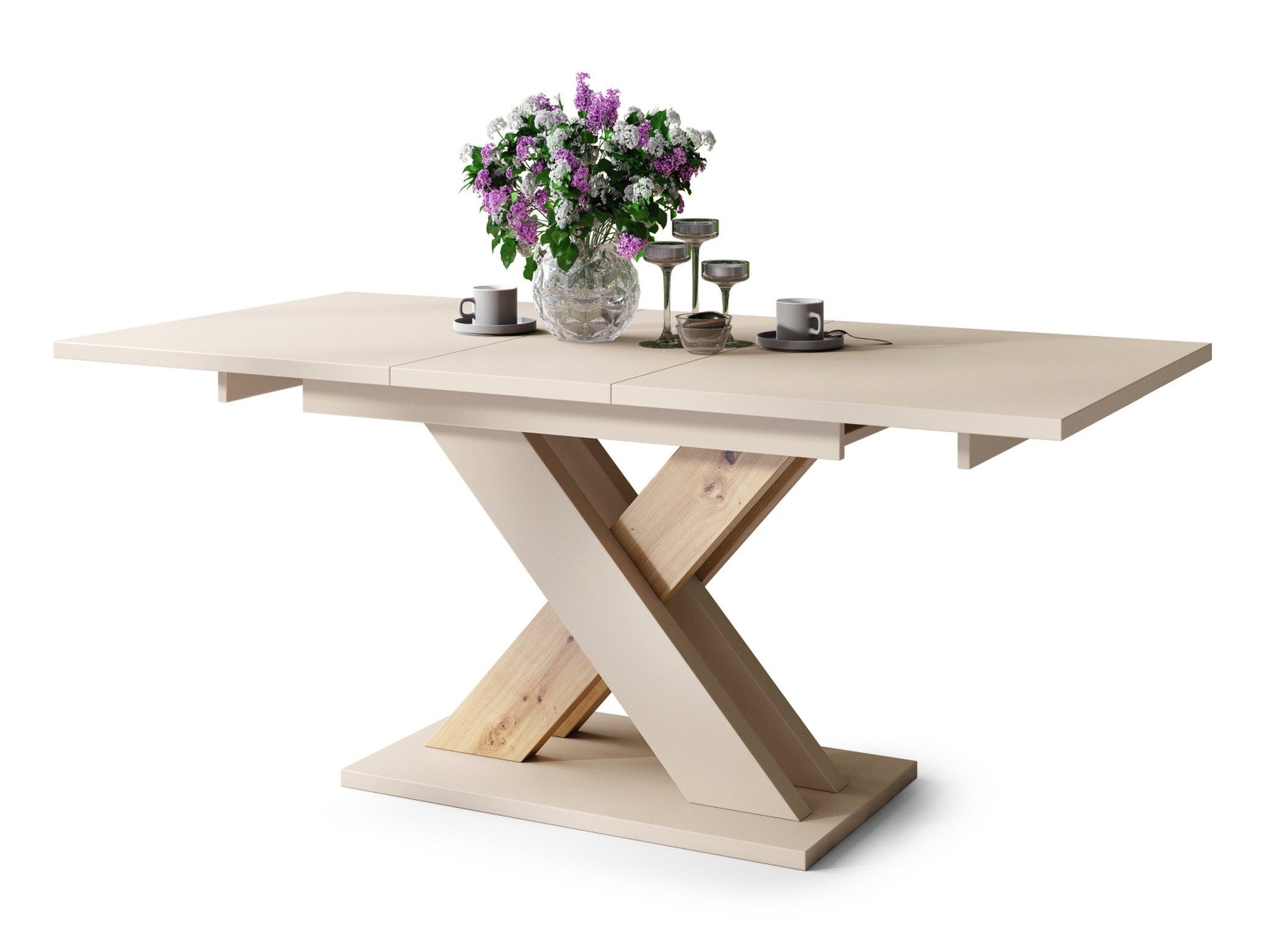 designimpex Esstisch Design Karo Tisch ausziehbar 140 - 180 cm Esszimmer