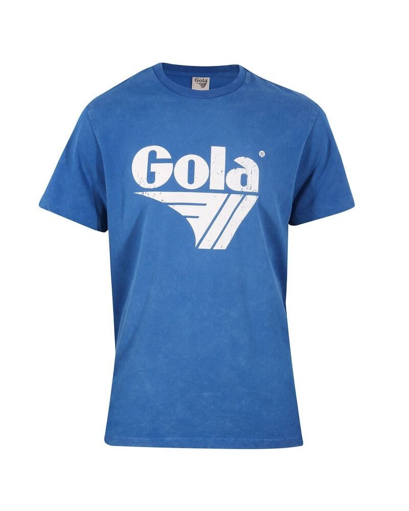 T-Shirt Logo Print Washed (Baumwolle) blau Herren