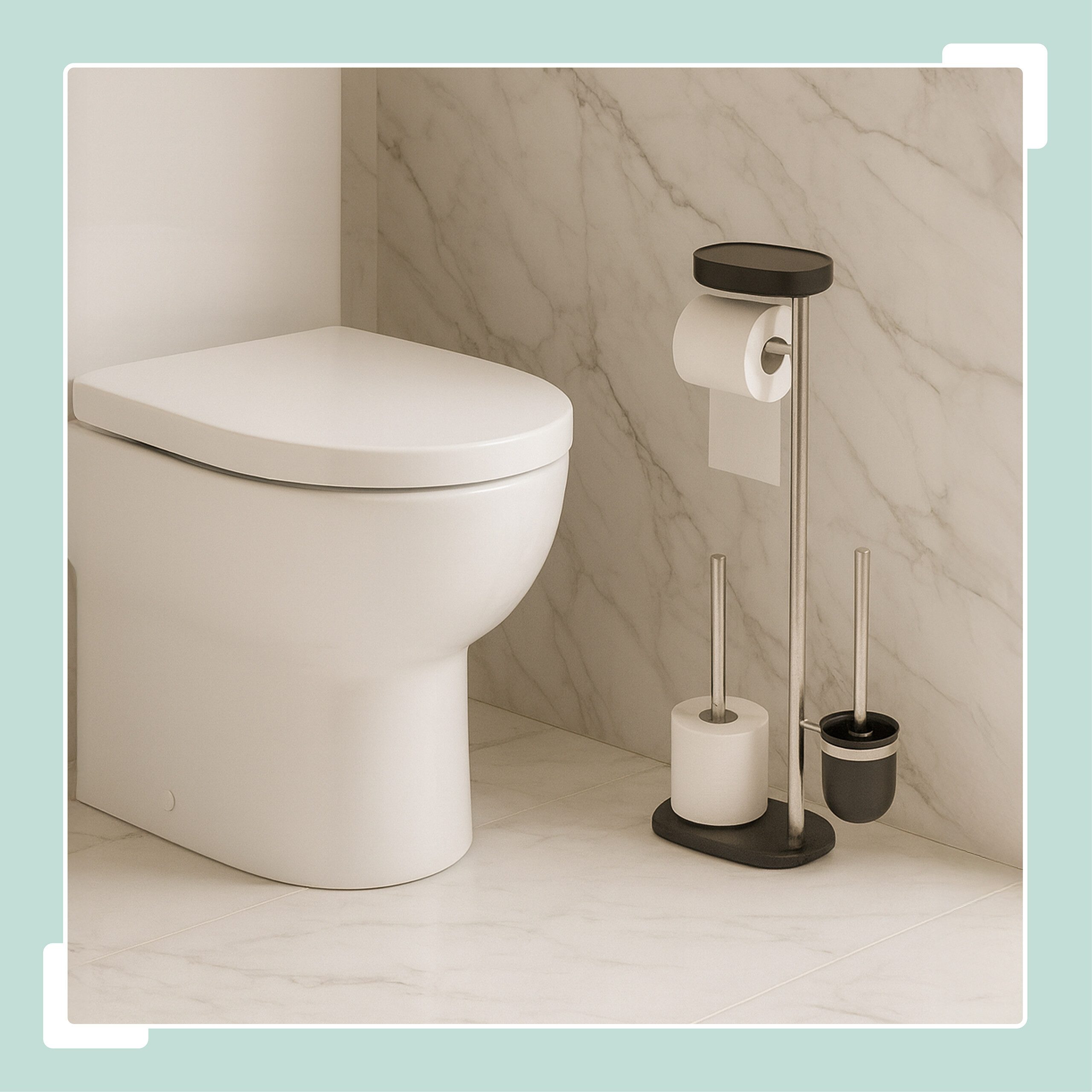 relaxdays WC-Garnitur mit Ablage, schwarz günstig online kaufen