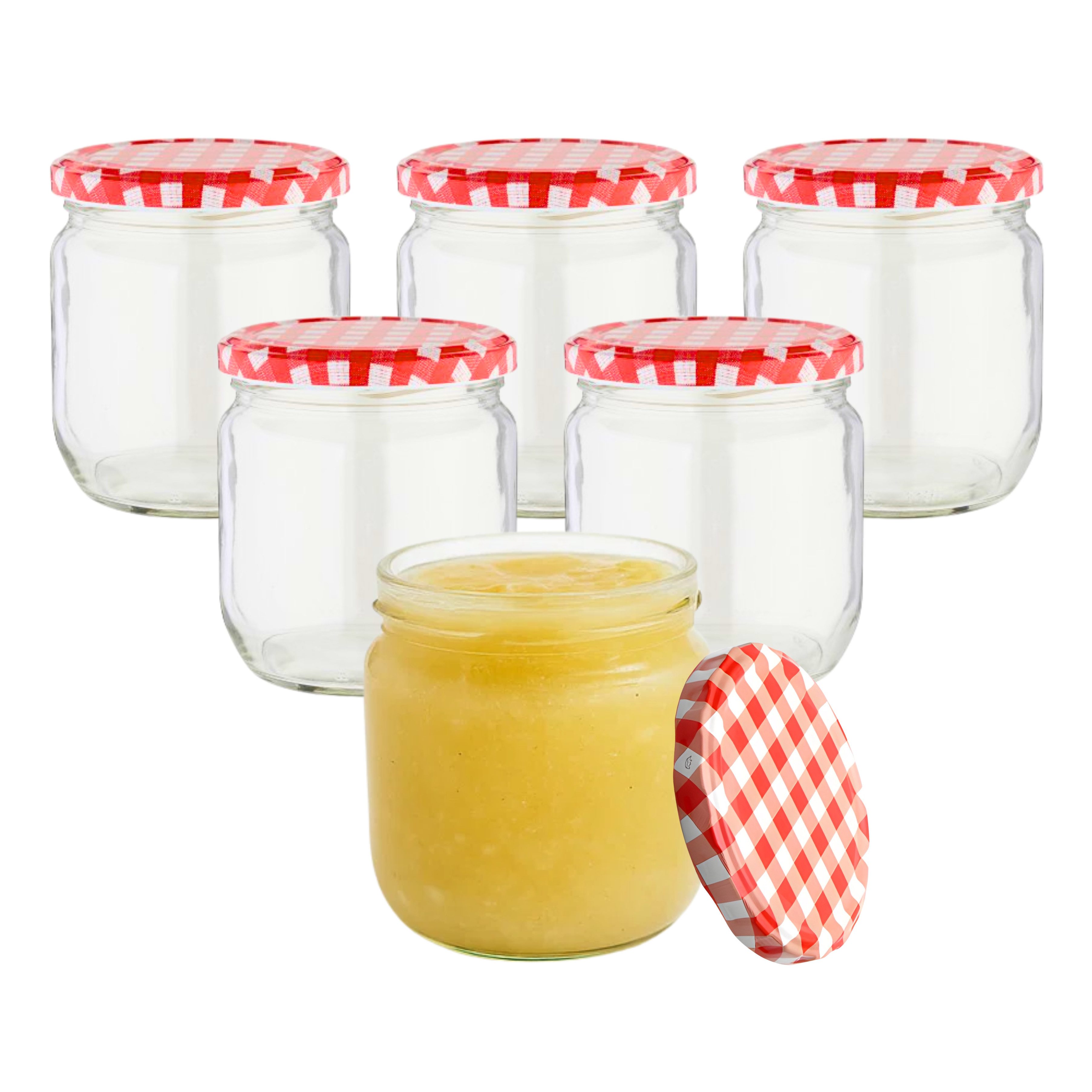 mikken Einmachglas Marmeladengläser 425 ml Einmachgläser Einkochgläser, (Spar-Set, 6-tlg., 6er - 60er Sets), verschiedene Sets von 6