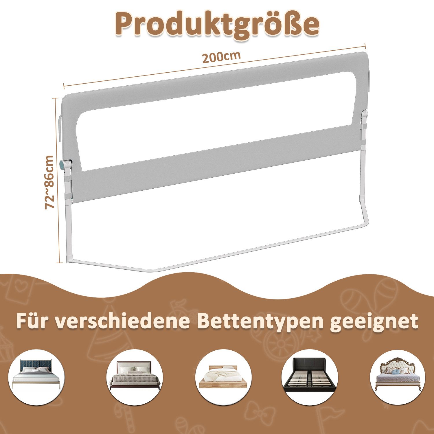 Clanmacy Bettschutzgitter Bettgitter Kinderbettgitter Babybettgitter Kinder günstig online kaufen