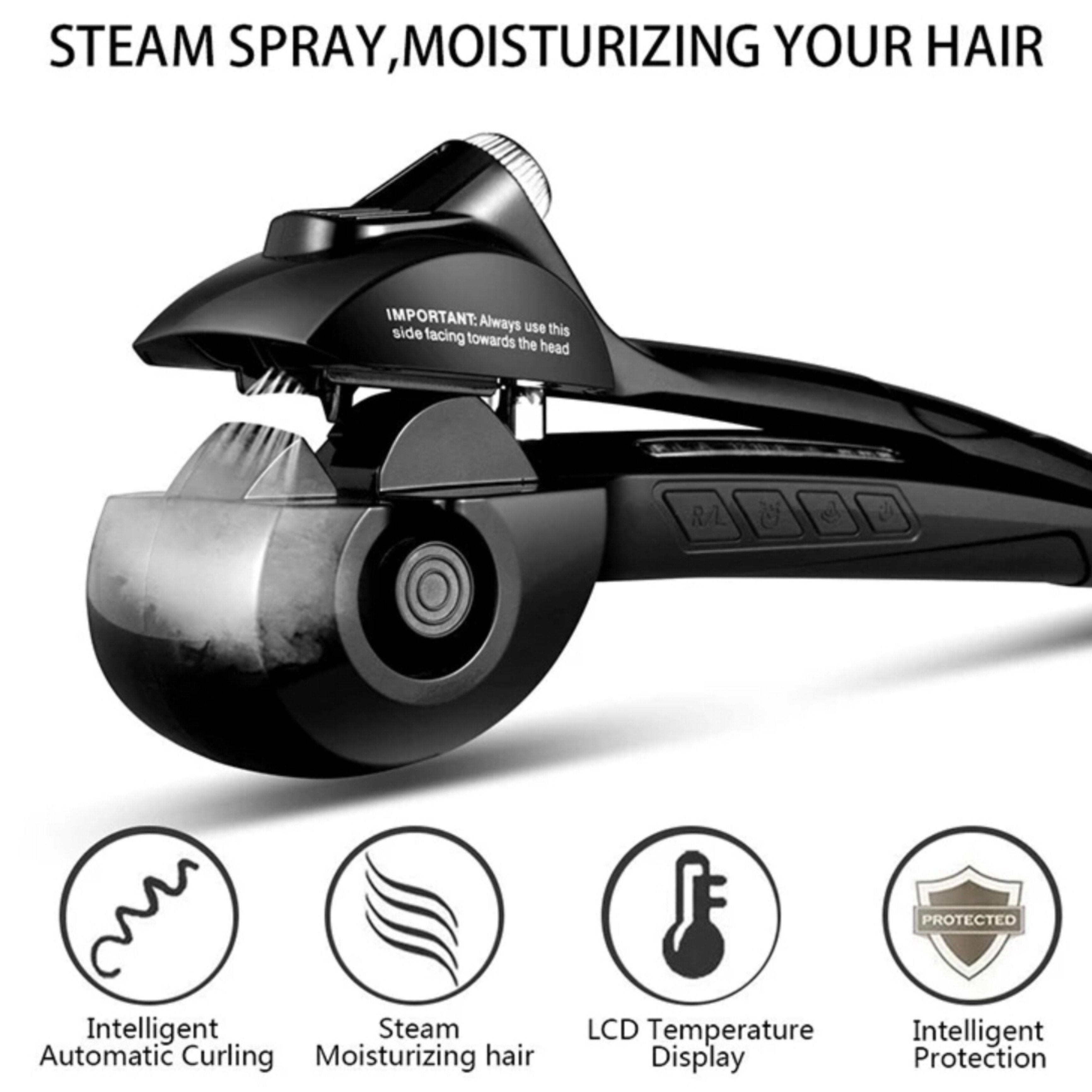 Smart Keramik-Steam Lalano`S automatischer Hair Curler, Lockenstab Keramik-Beschichtung Curler, Cosmetics