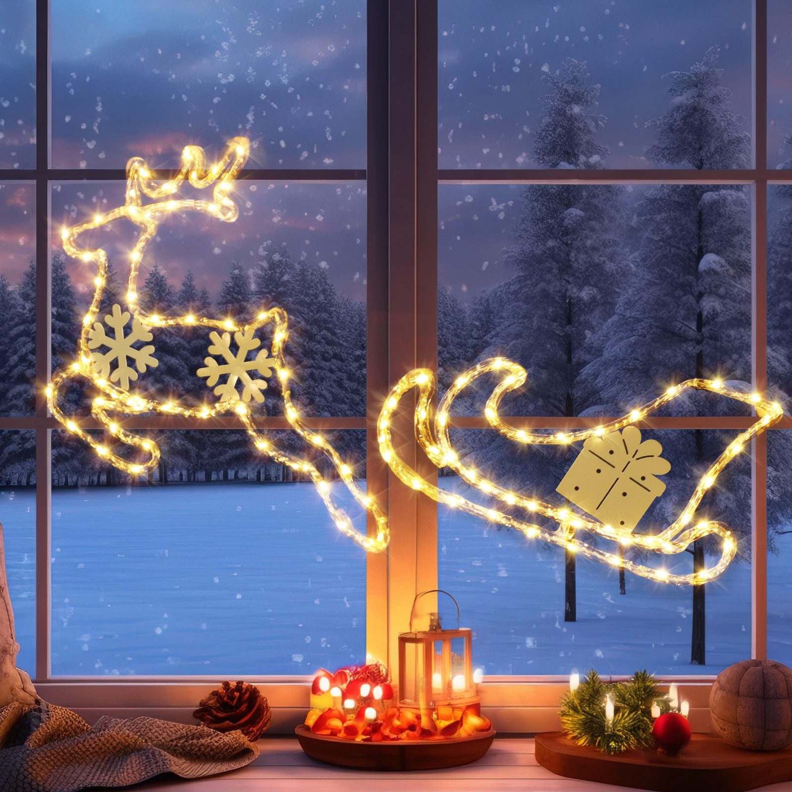 Elegear LED-Lichterkette LED Dekolicht Weihnachtsfigur Weihnachtsbaum/Jesus günstig online kaufen