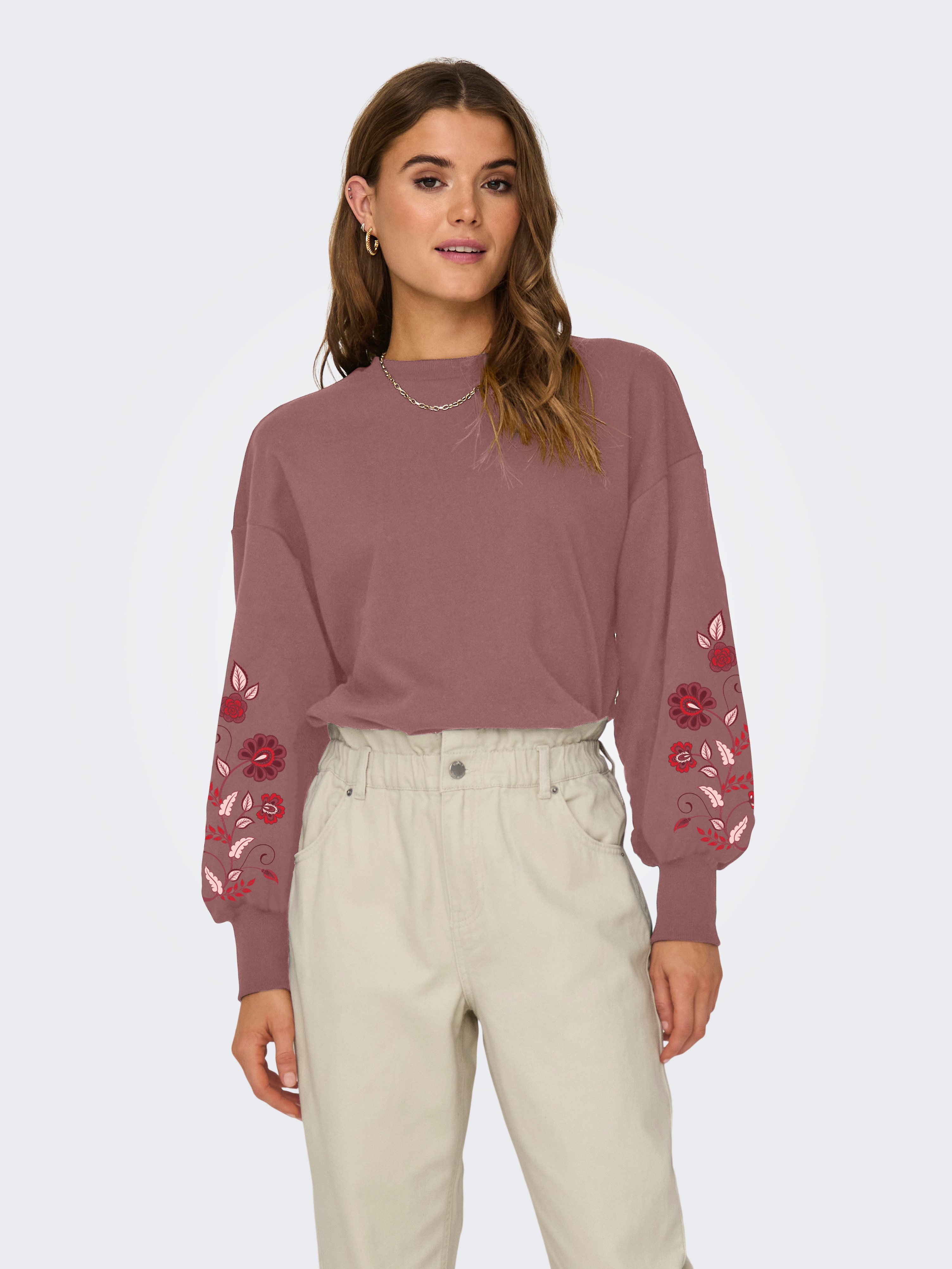 ONLY Sweatshirt ONLBROOKE L/S O-NECK FLOWER günstig online kaufen