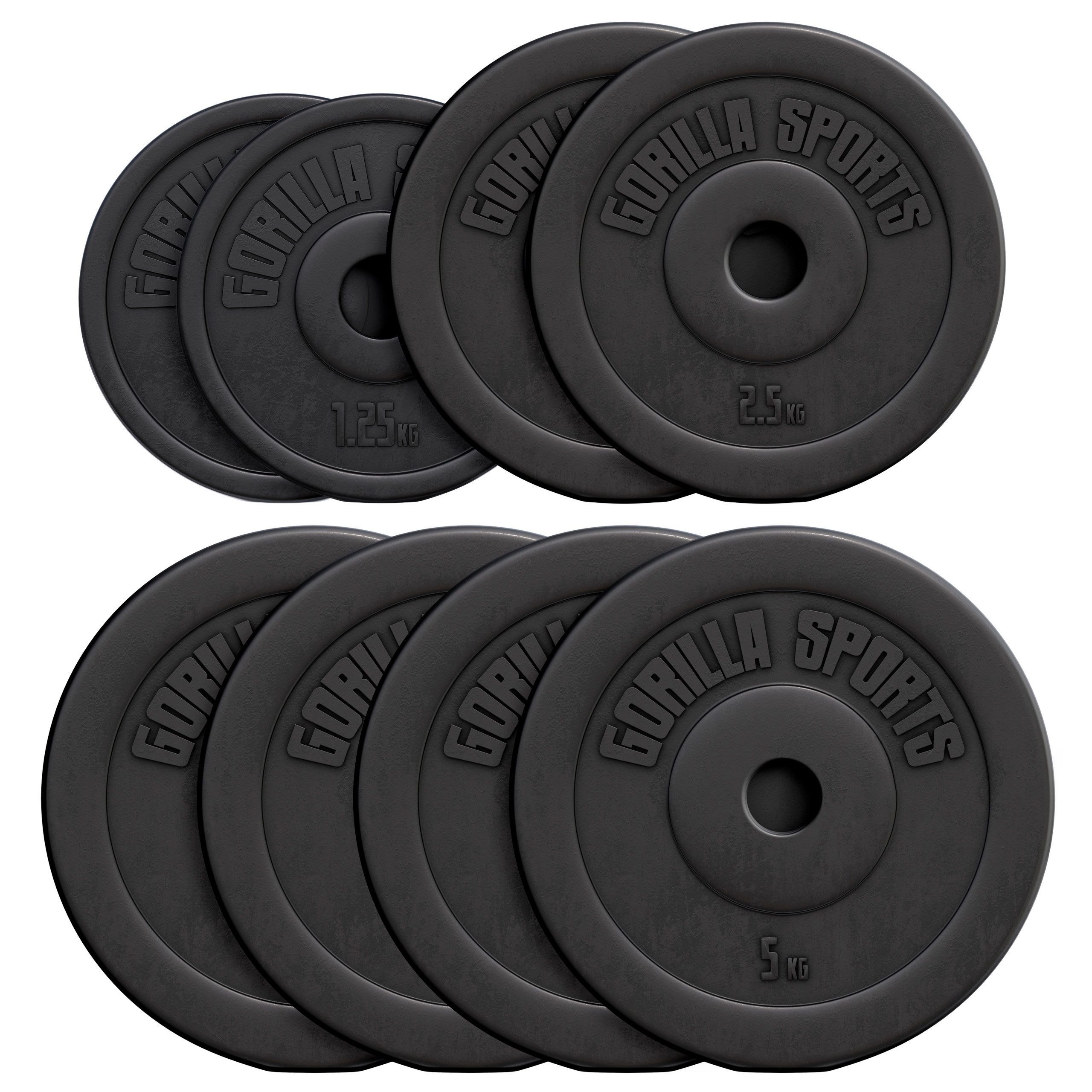 Hantelscheiben Einzeln/Set, 1,25 - 30kg, Gewichtsscheiben, 30mm Bohrung, Kunststoff