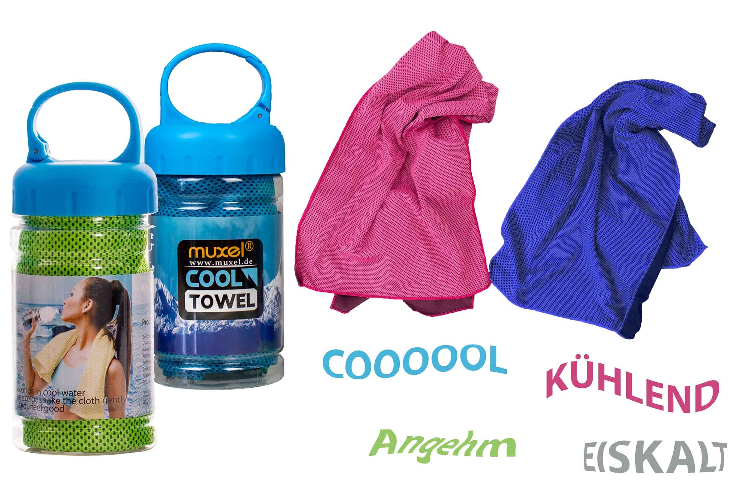 Muxel Massagerolle 4 x Ice Tuch, Cool Down Towel Eis-Kühltuch bei Sport und Fitness (4-tlg)