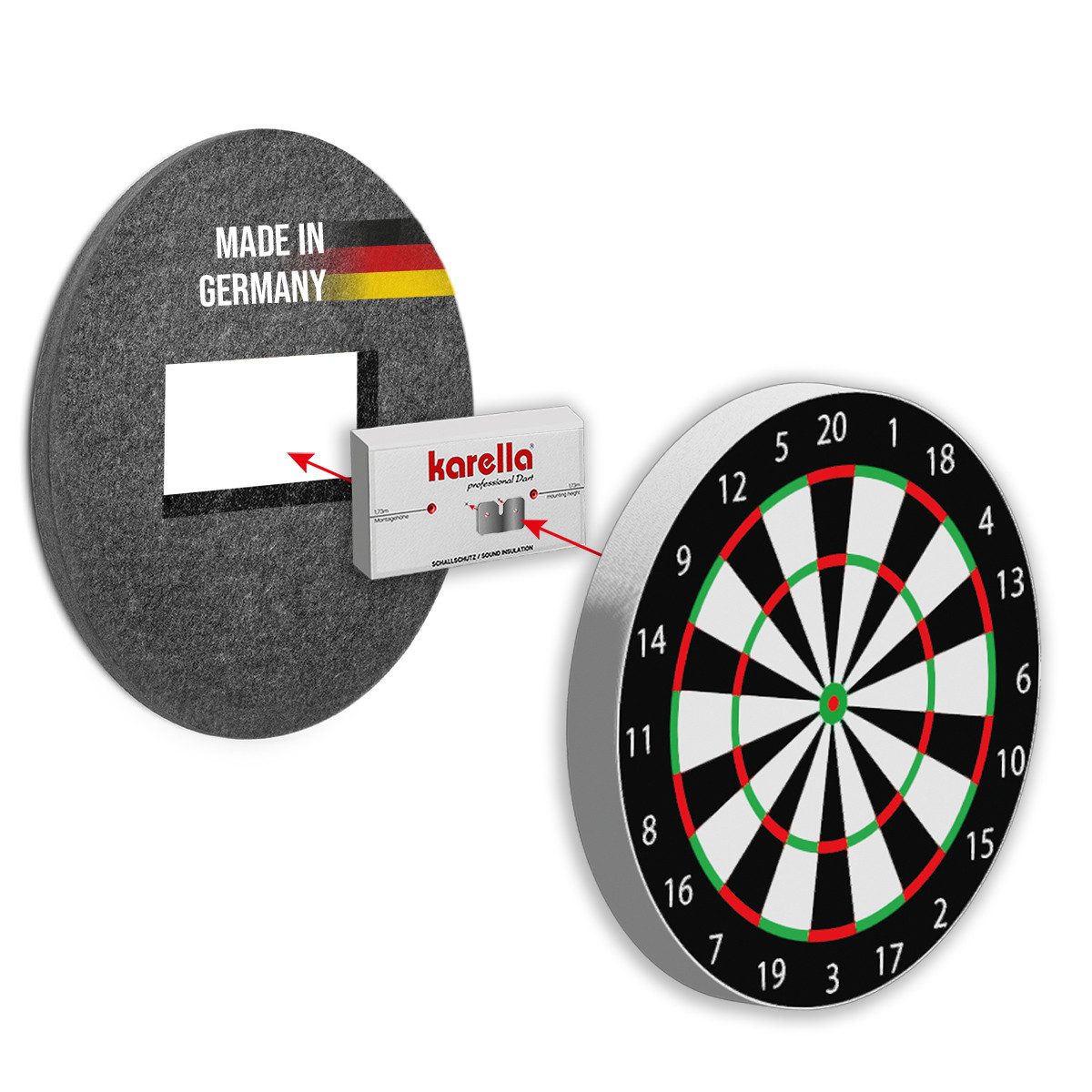 Karella Dart-Wandschutz Schallschutz "Compact" für Steeldartboards