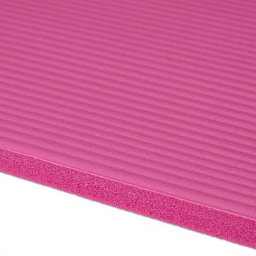 relaxdays Yogamatte Yogamatte 1 cm dick einfarbig, Pink