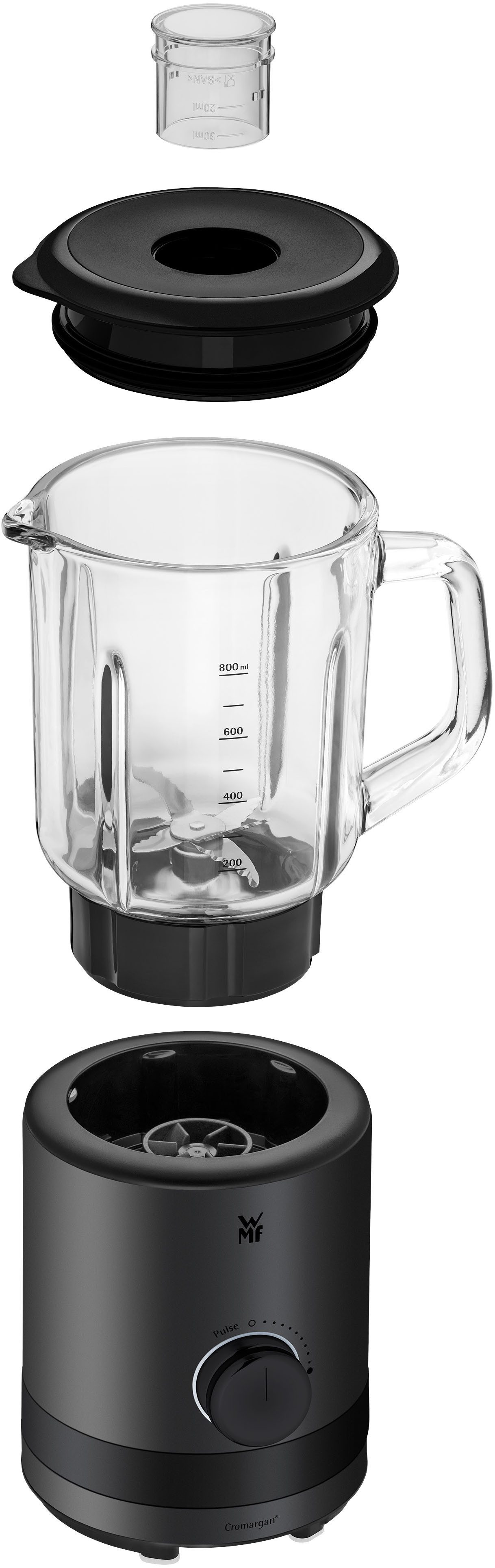 WMF Standmixer KÜCHENminis, 400 W, 0,8 Liter, Cromargan, 5 Geschwindigkeitsstufen, Edelstahlklinge