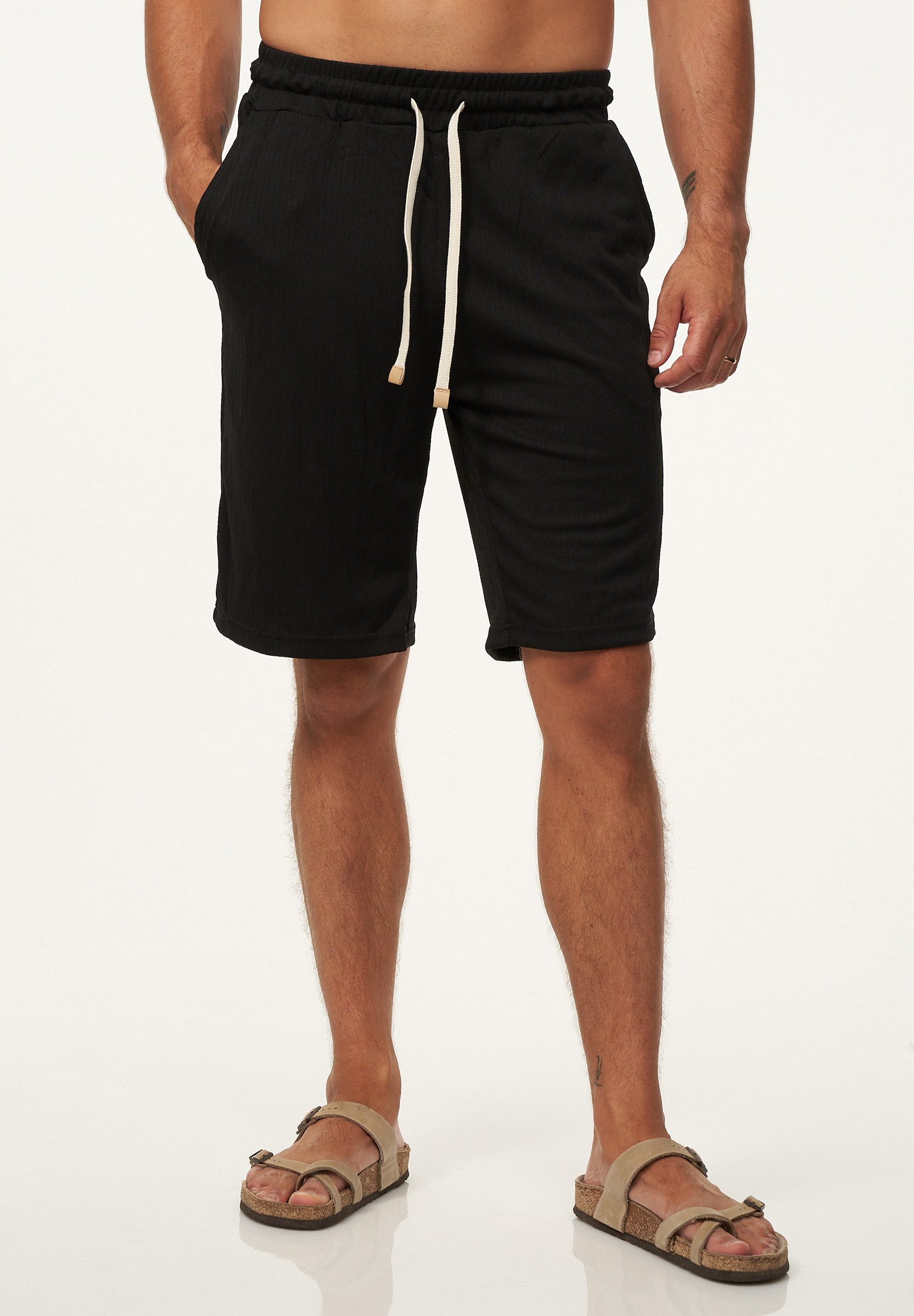 behype Shorts mit Rippstruktur mit Gummibund für Herren Sommershorts Kurze günstig online kaufen