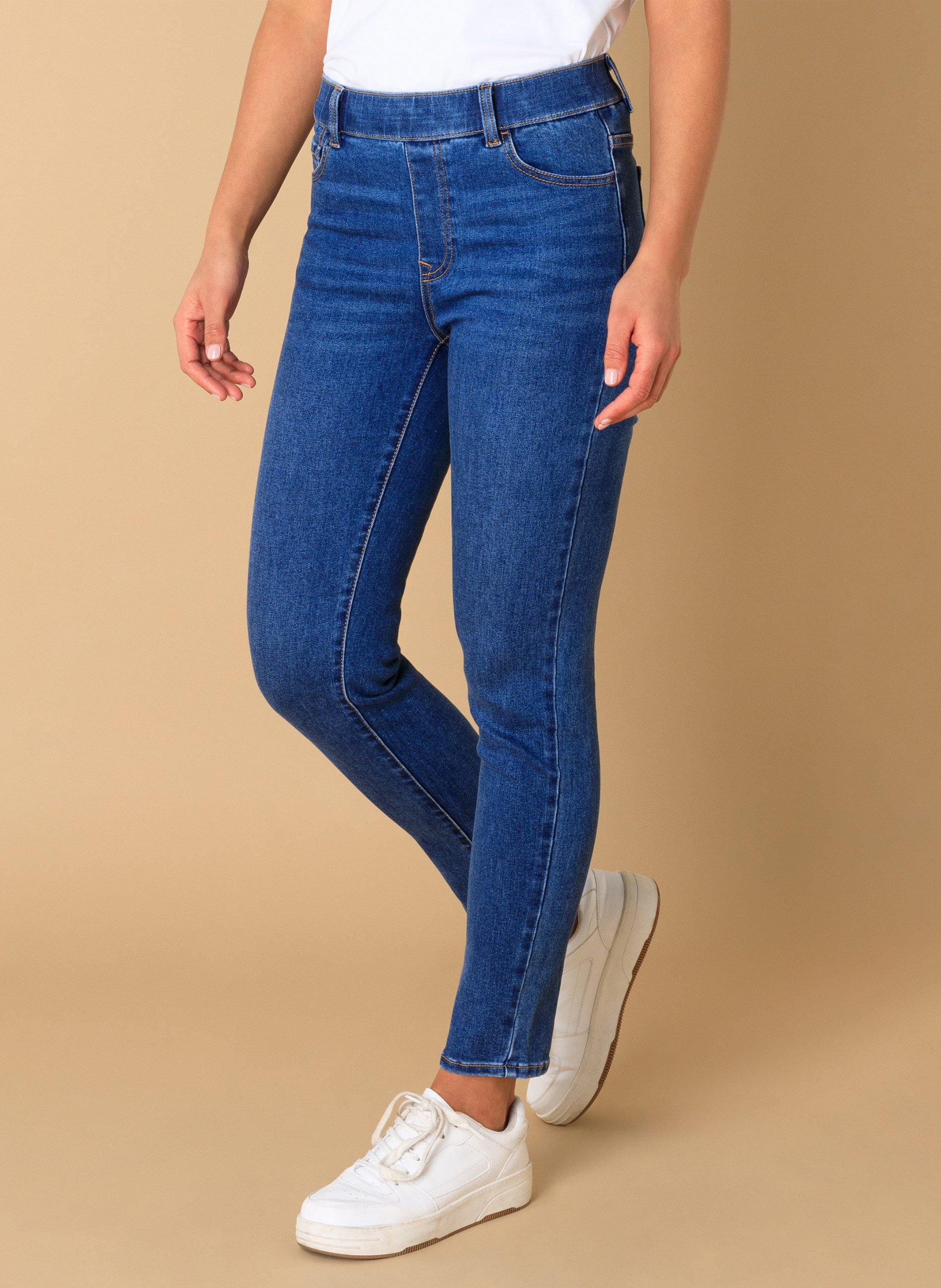 Base Level Jeggings Anabel in blauer Waschung und mit Stretch günstig online kaufen