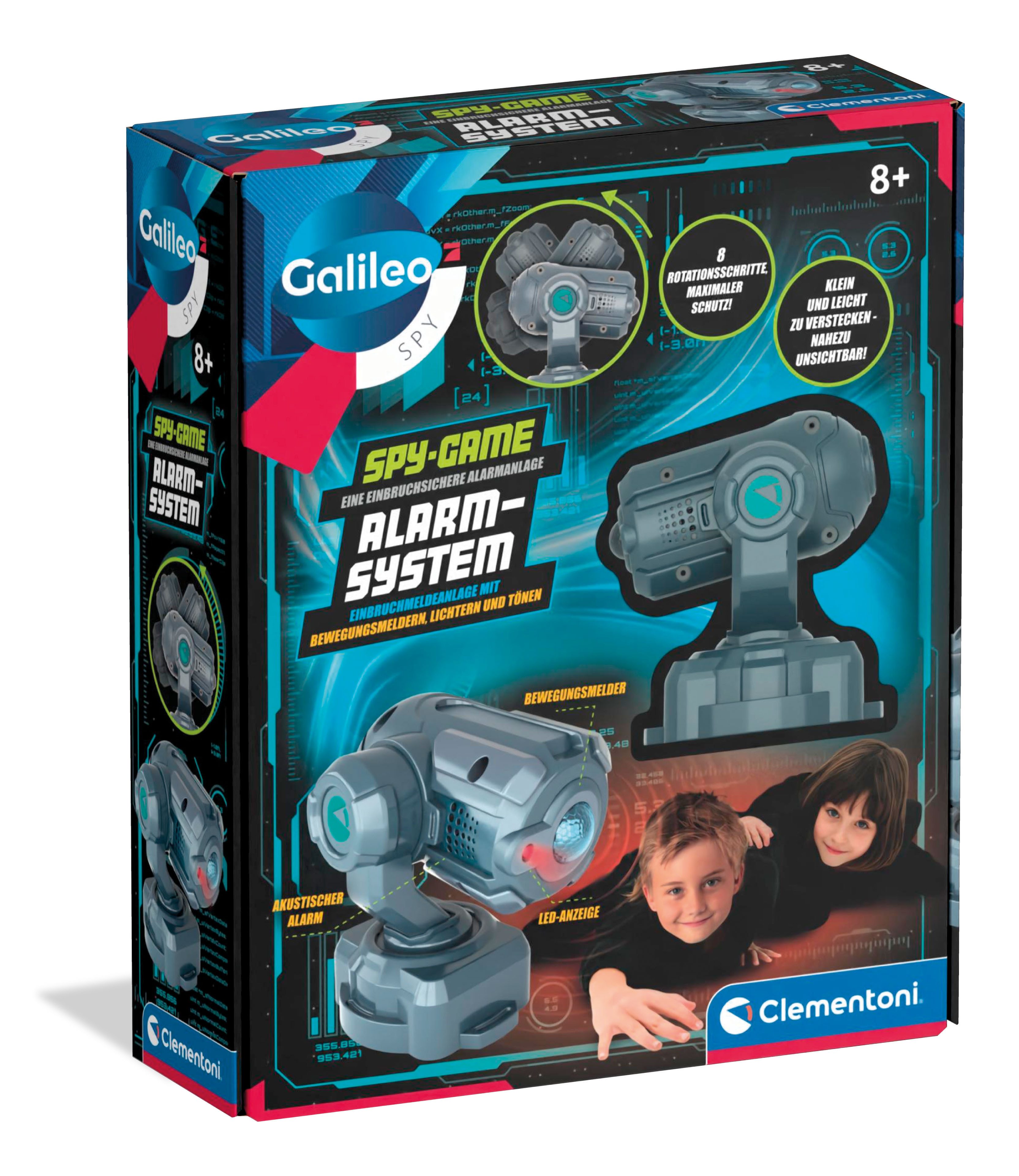 Clementoni® Experimentierkasten Galileo Spy, Alarm-System, mit Bewegungsmelder, Lampe und Alarmsirene