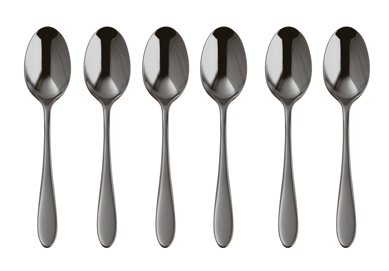 sambonet Besteck-Set Velvet Edelstahl/PVD 2Black Mokkalöffel Set 6, Edelstahl rostfrei, Besteck-Sets