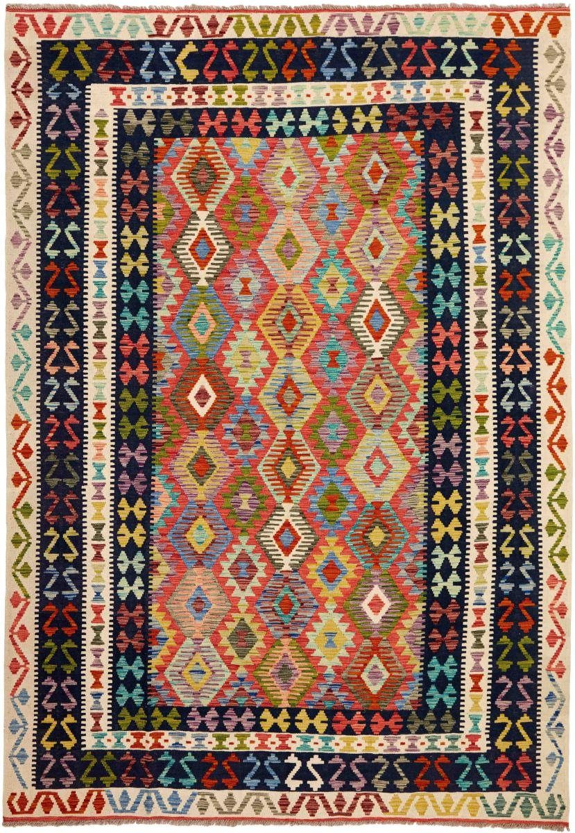 Orientteppich Kelim Afghan 205x291 Handgewebter Orientteppich, Nain Trading, rechteckig, Höhe: 3 mm