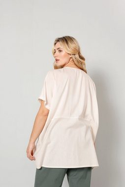 Janet & Joyce Druckbluse Bluse oversized Materialmix Rundhals