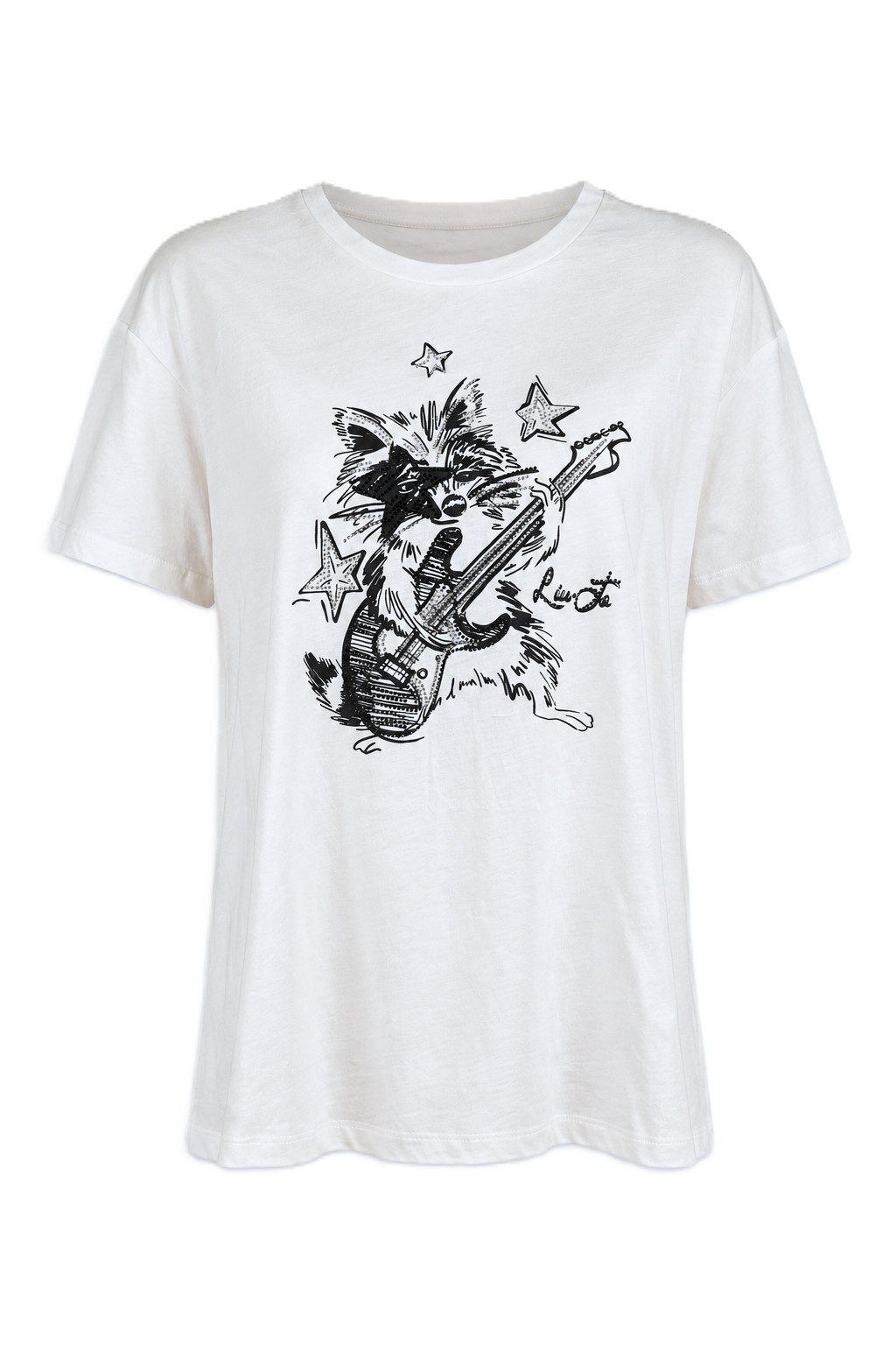 Liu Jo T-Shirt - Baumwollshirt mit Frontprint und Rundhalsausschnitt - Kurzarmshirt Baumwollshirt mit Rundhalsausschnitt und Frontprint