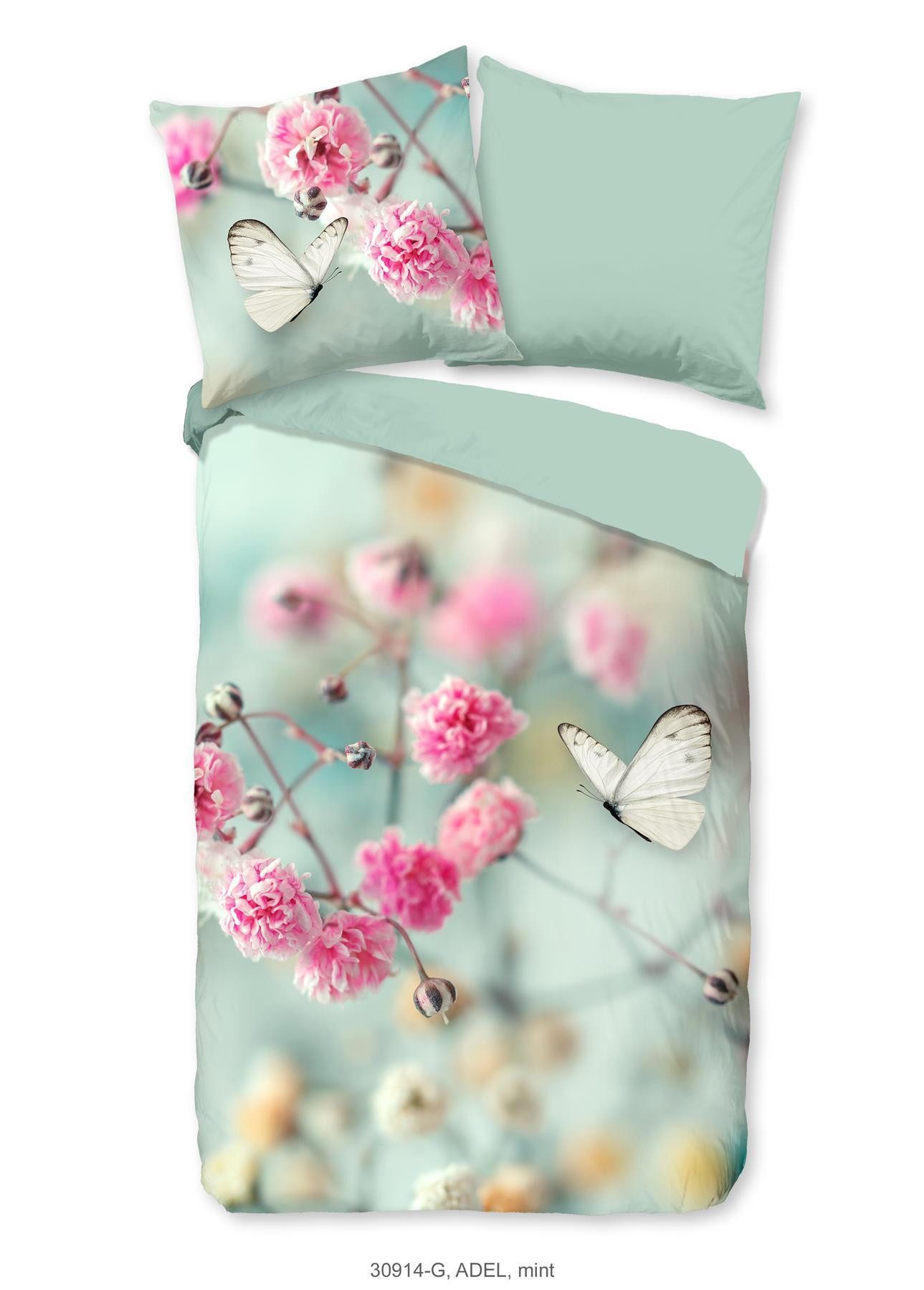 good morning Bettwäsche Renforcé Bettwäsche 135 X 200 cm + 1- 80 X 80 cm Adel grün flowers and, Baumwolle, 2 teilig, bettwäsche 135x200 baumwolle sale warm weihnachten 135x200 bettbezug