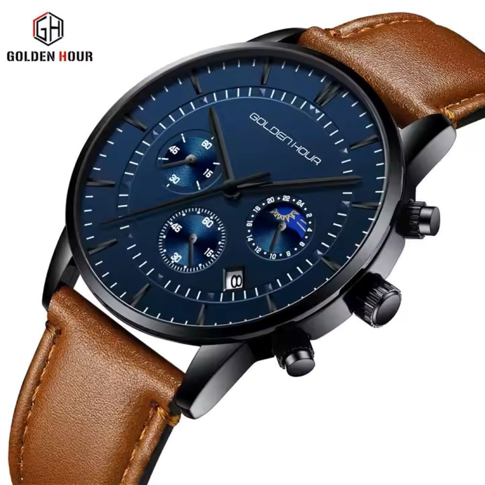 Tidy Quarzuhr Golden Hour Luxus Herrenuhr günstig online kaufen