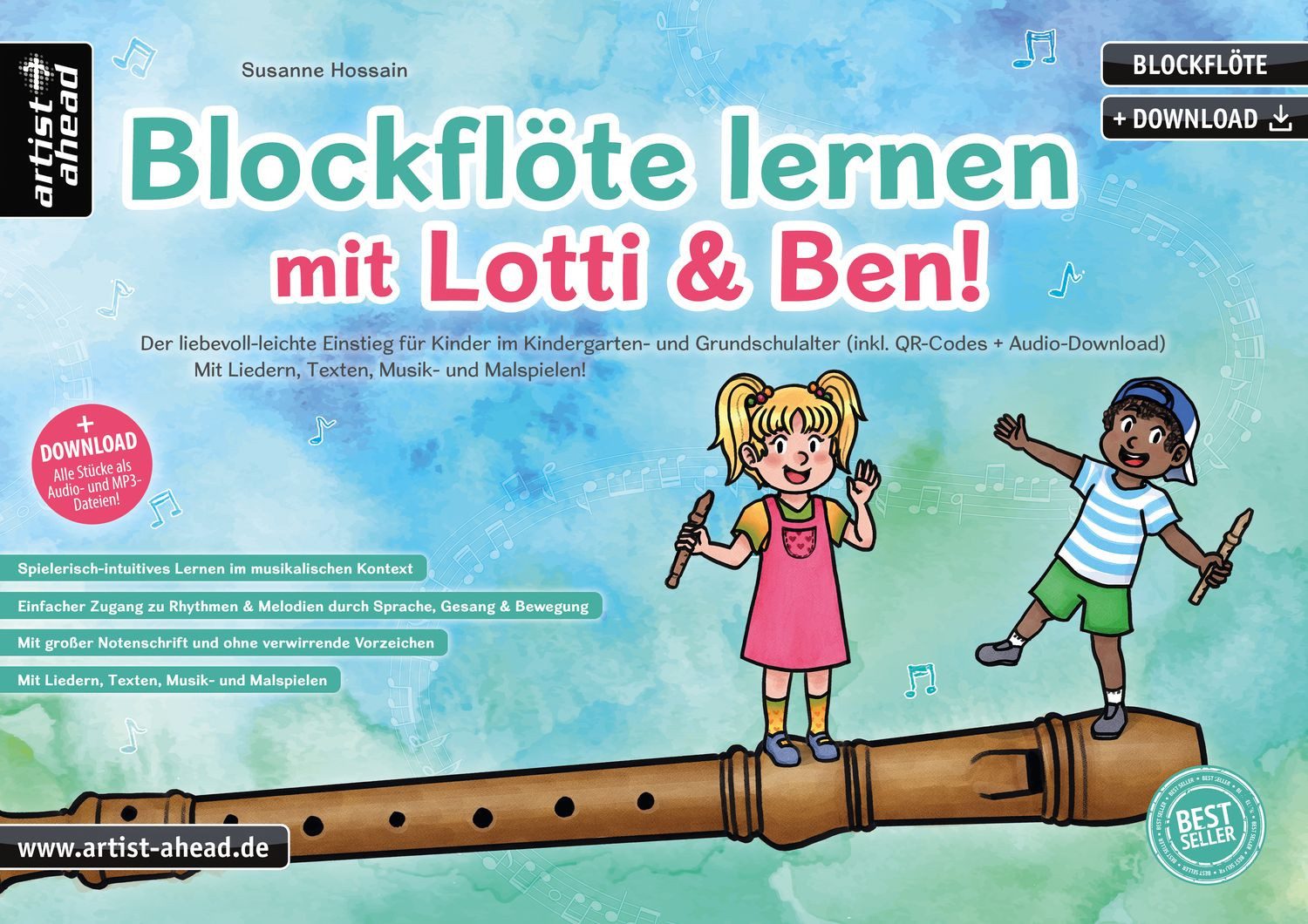 Sachbuch Blockflöte lernen mit Lotti & Ben! Der leichte Einstieg für Kinder ab Susanne Hossain