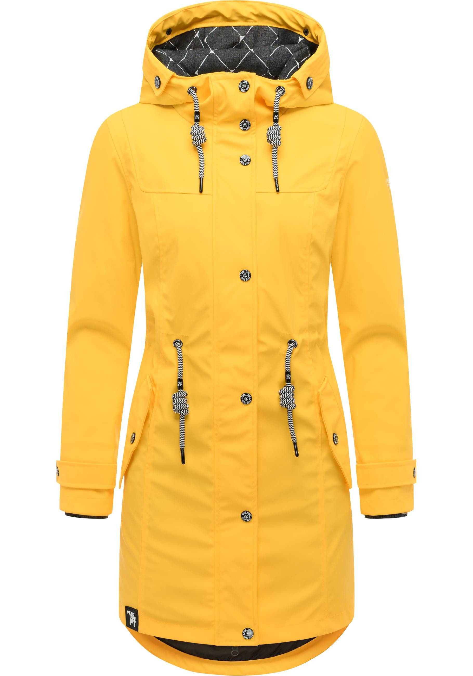 PEAK TIME Regenjacke L60042 stylisch taillierter Regenmantel für Damen