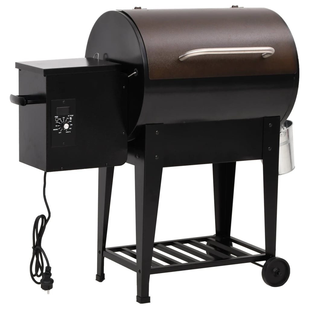 vidaXL Grillkamin Pelletgrill mit Ablage Schwarz 94 cm Eisen
