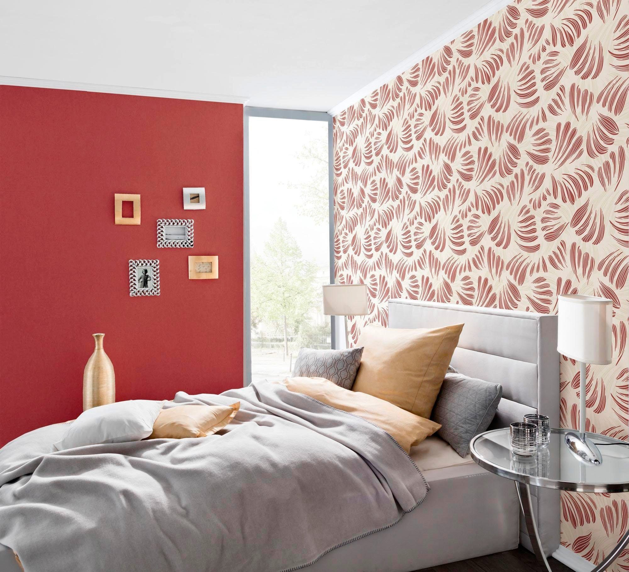 walls living geometrisch, mit rot/grau/silberfarben Flavour, Vliestapete grafisch, A.S. Glitzereffekt Création