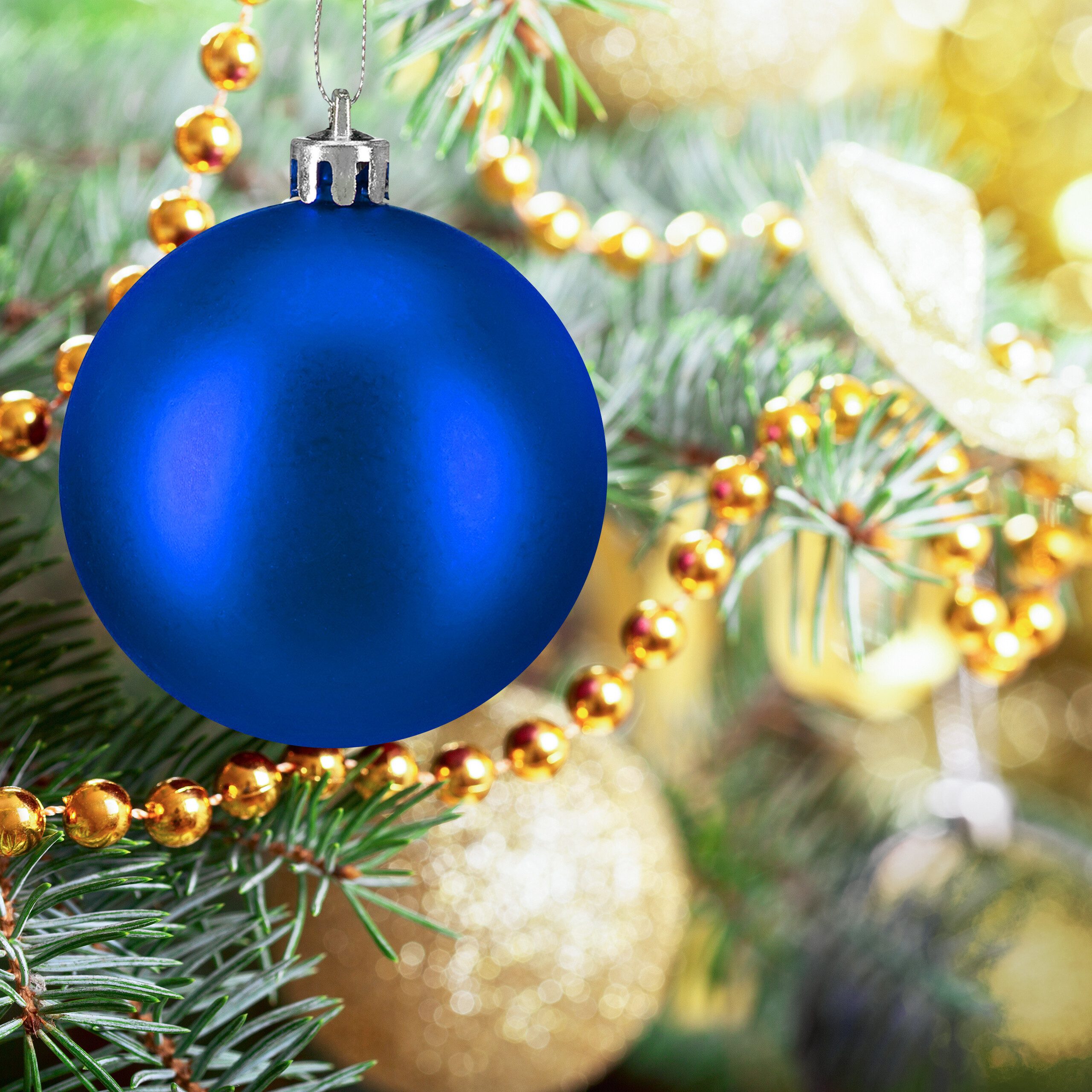 relaxdays Weihnachtsbaumkugel Weihnachtskugeln im 50er Set (50 St), blau – Bild 2 von 5